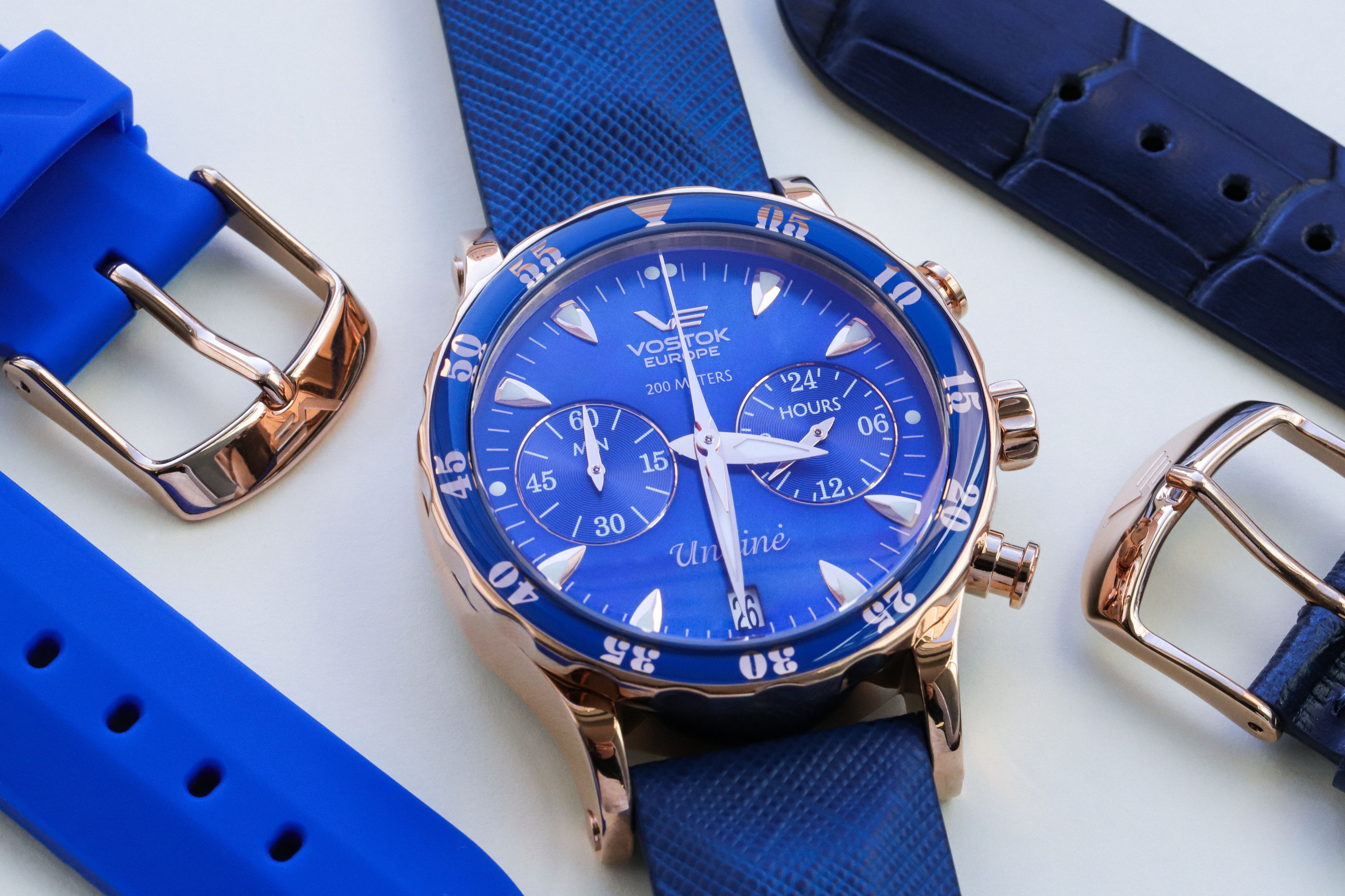 Vostok Europe VK64-515B670 zegarek różowe złoto sportowy Undine pasek