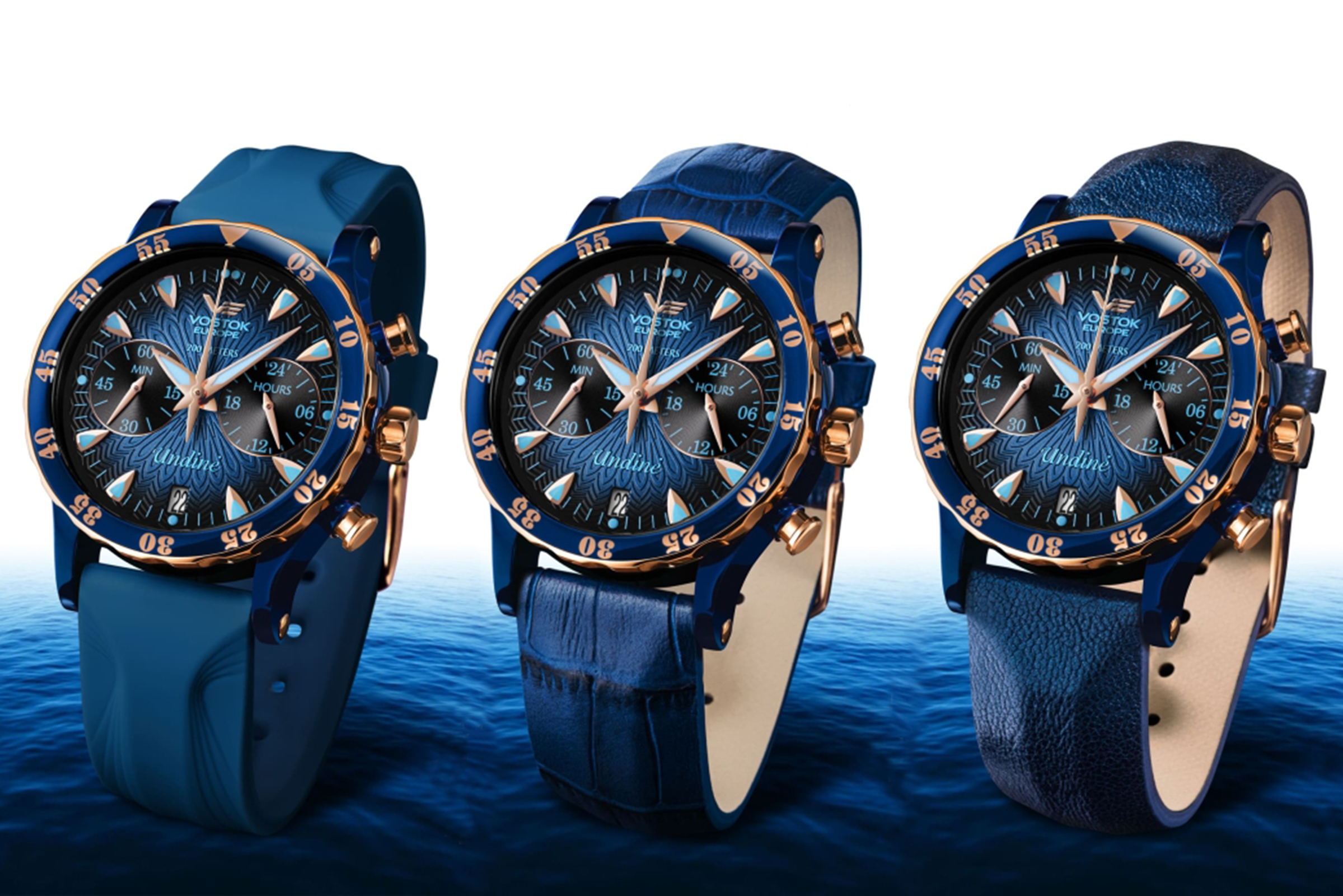 Vostok Europe VK64-515E628 Undine Undine Chrono zegarek damski sportowy mineralne utwardzane