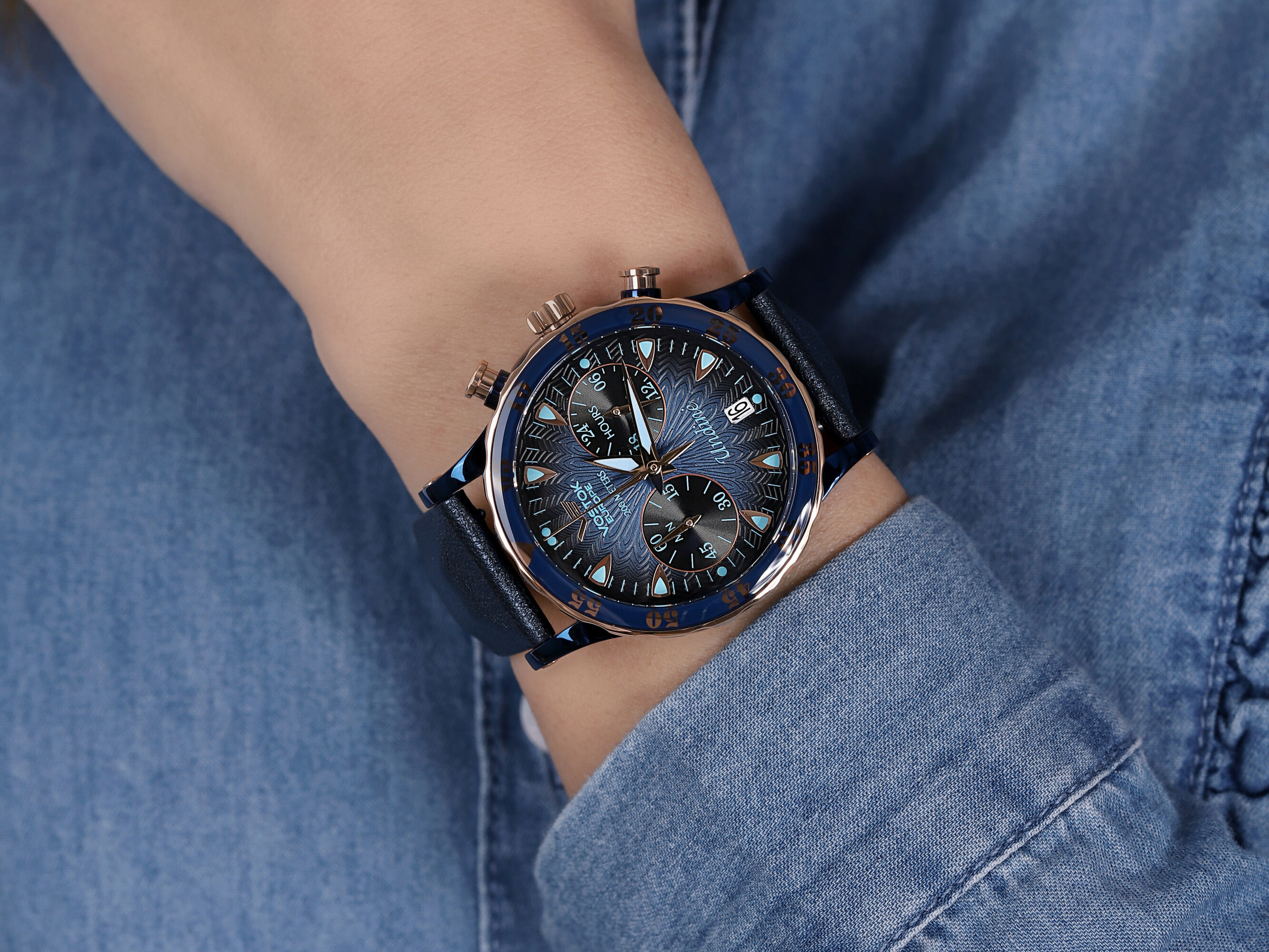 Vostok Europe VK64-515E628B zegarek niebieski sportowy Undine bransoleta