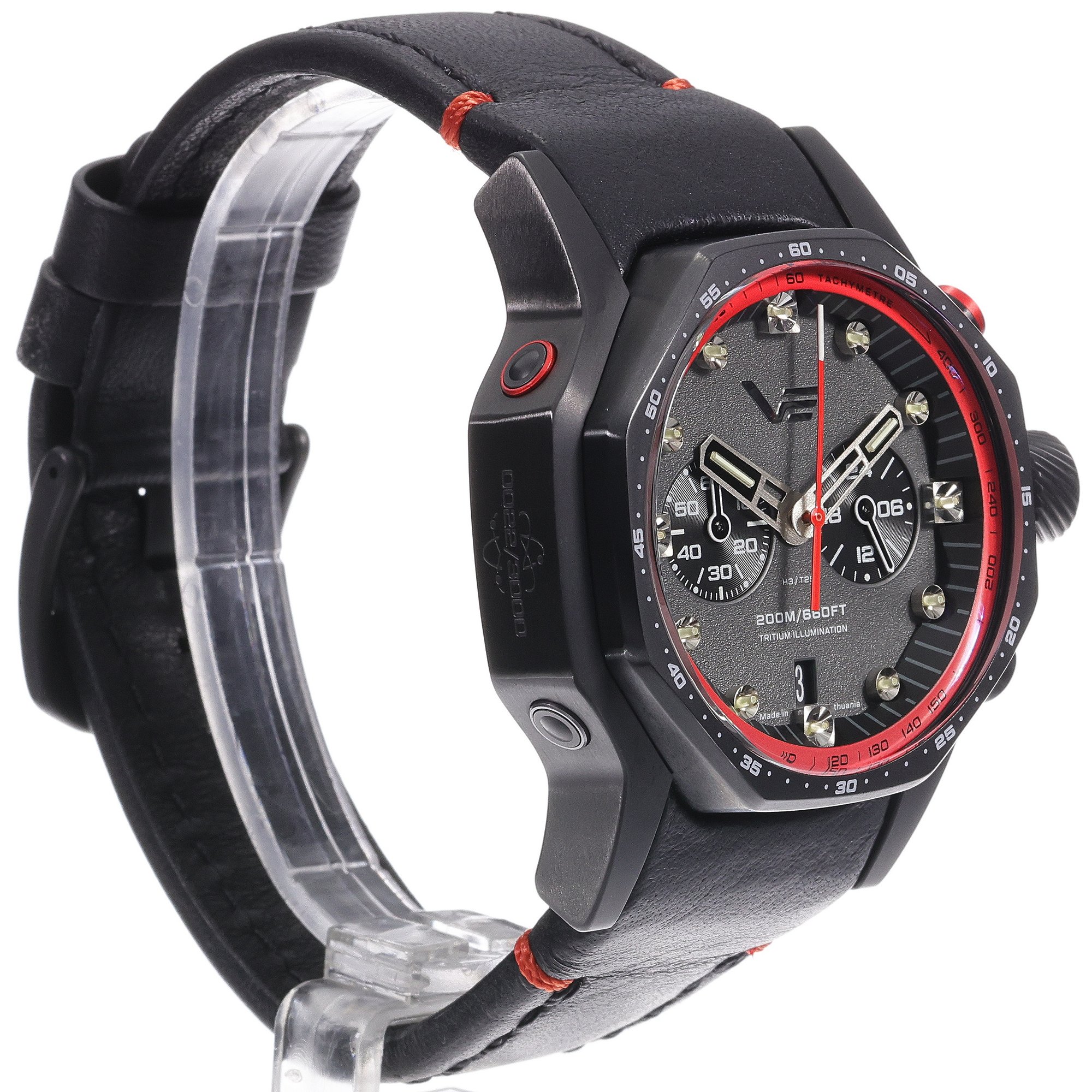 Vostok Europe VK64-640C699 Atomic Age Sakharov Line Quartz Chrono Atomic Age sportowy zegarek czarny - miniatura 3