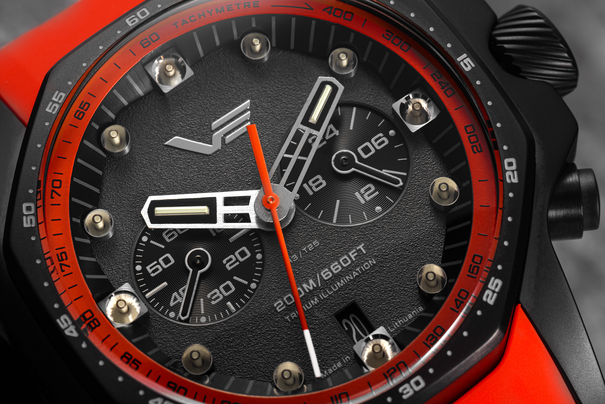 Vostok Europe VK64-640C699S zegarek czarny sportowy Atomic Age pasek - miniatura 5