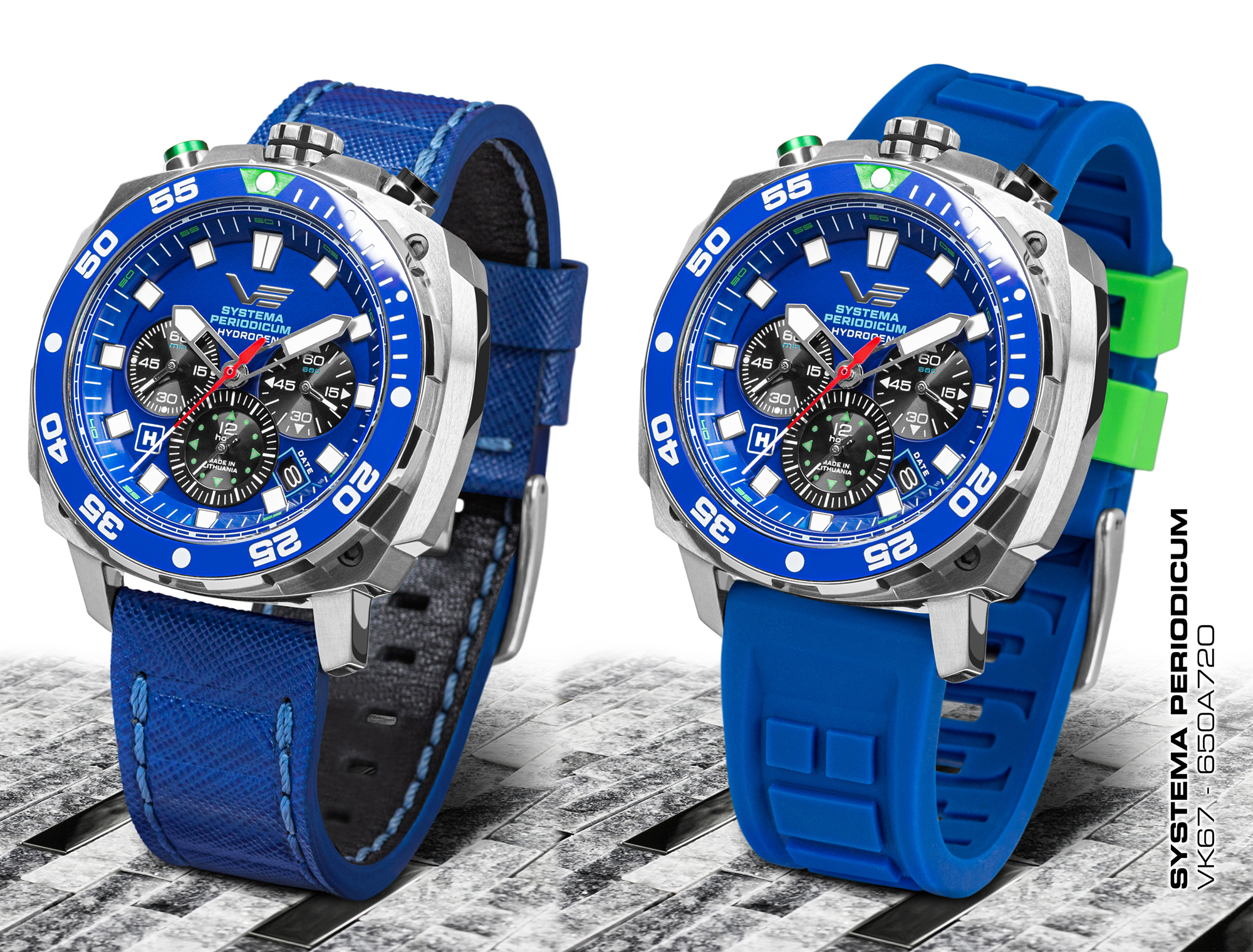 Vostok Europe VK67-650A720 zegarek srebrny typudiver Systema Periodicum pasek - miniatura 6