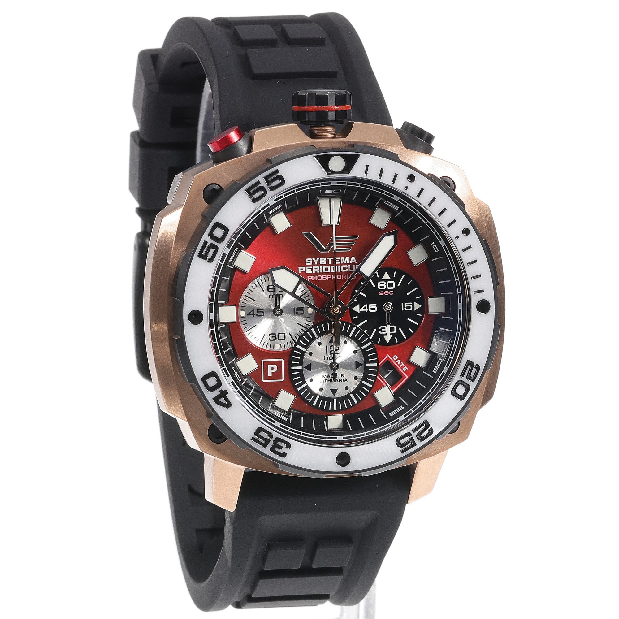 Vostok Europe VK67-650E724S zegarek męski Systema Periodicum różowe złoto