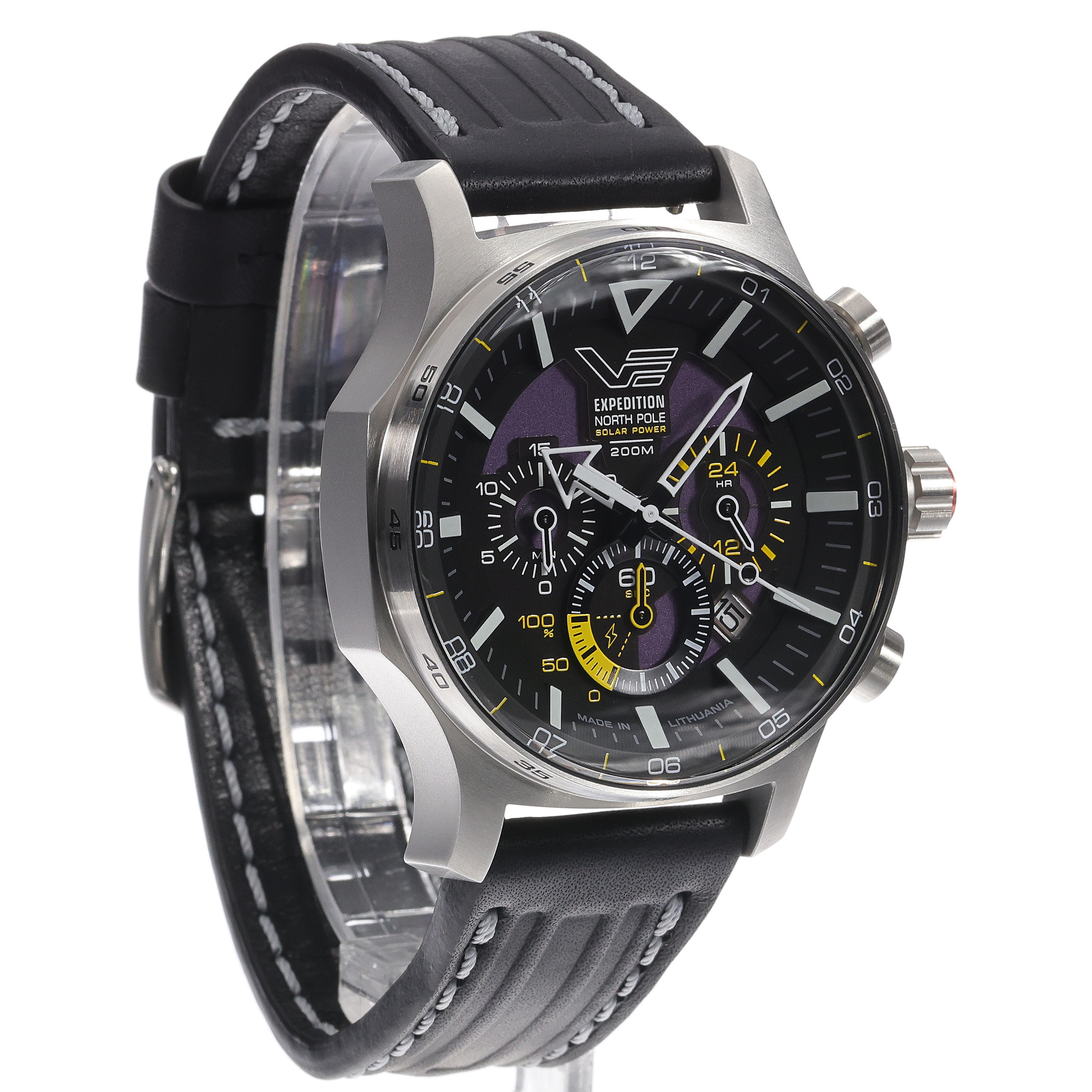 Vostok Europe VR42-595A732 Expedition North Pole 1 Polar Poppy Solar 47mm Expedition sportowy zegarek srebrny - miniatura 9