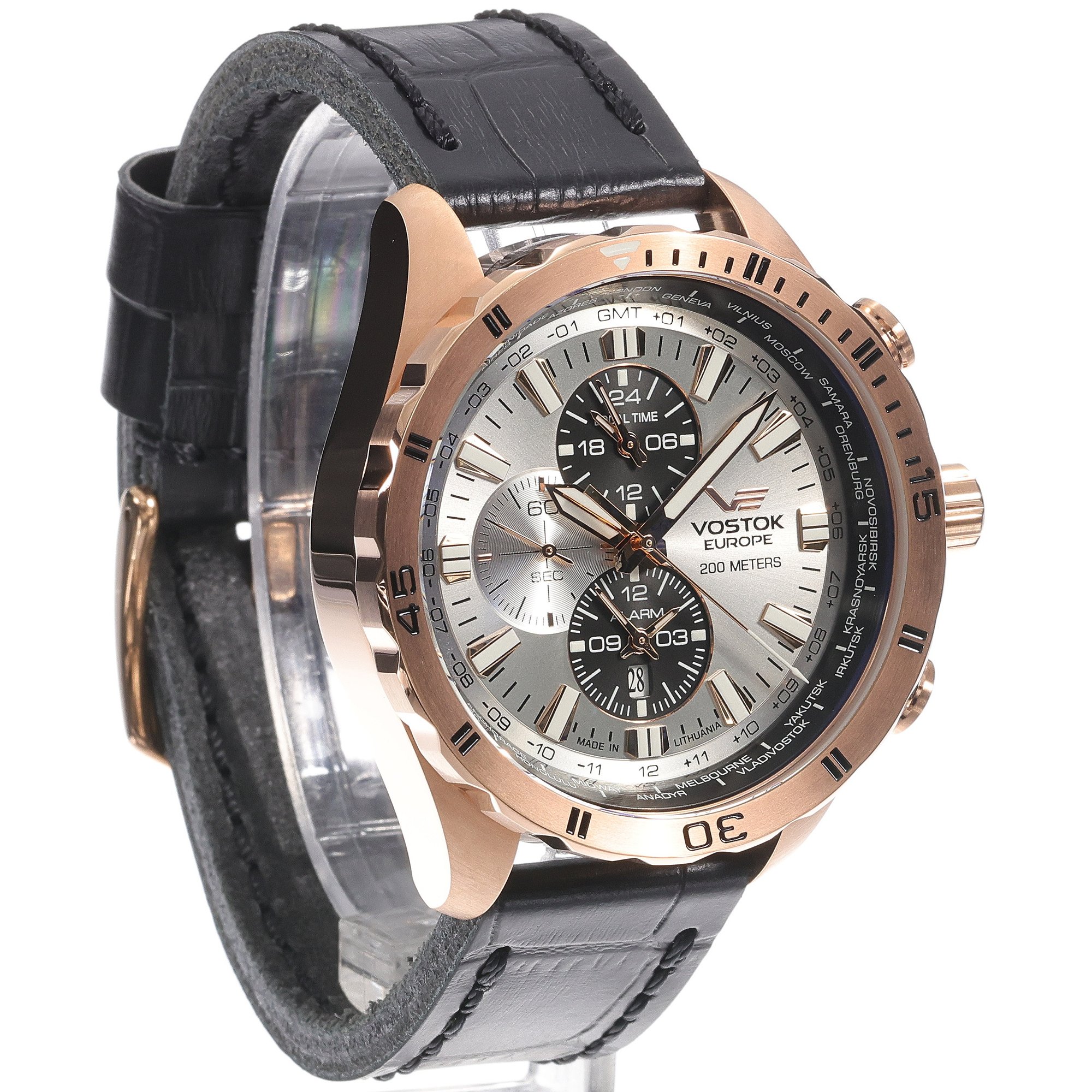 Vostok Europe YM26-320B653 zegarek różowe złoto klasyczny Almaz pasek - miniatura 3