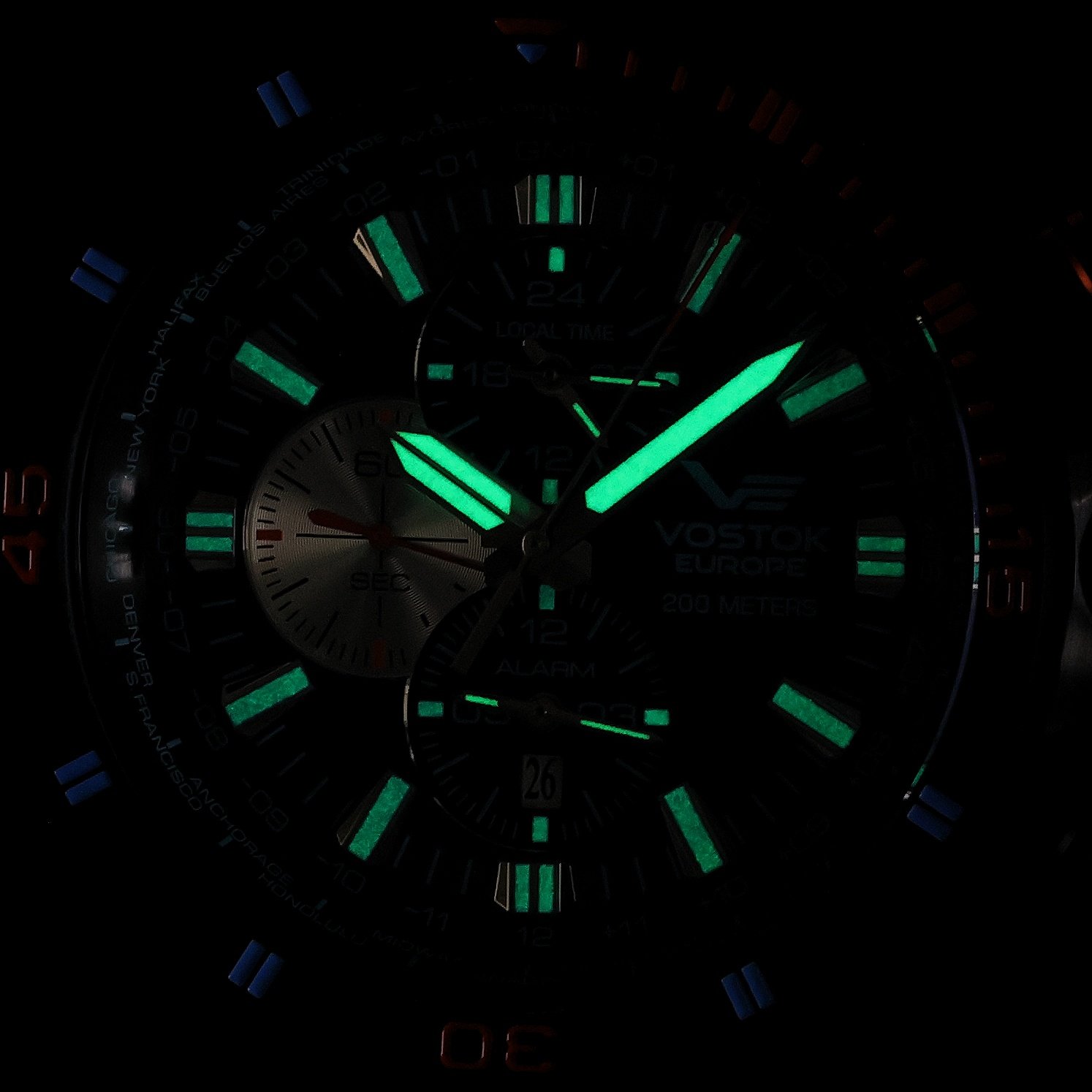 Vostok Europe YM26-320C654 zegarek czarny klasyczny Almaz pasek - miniatura 5