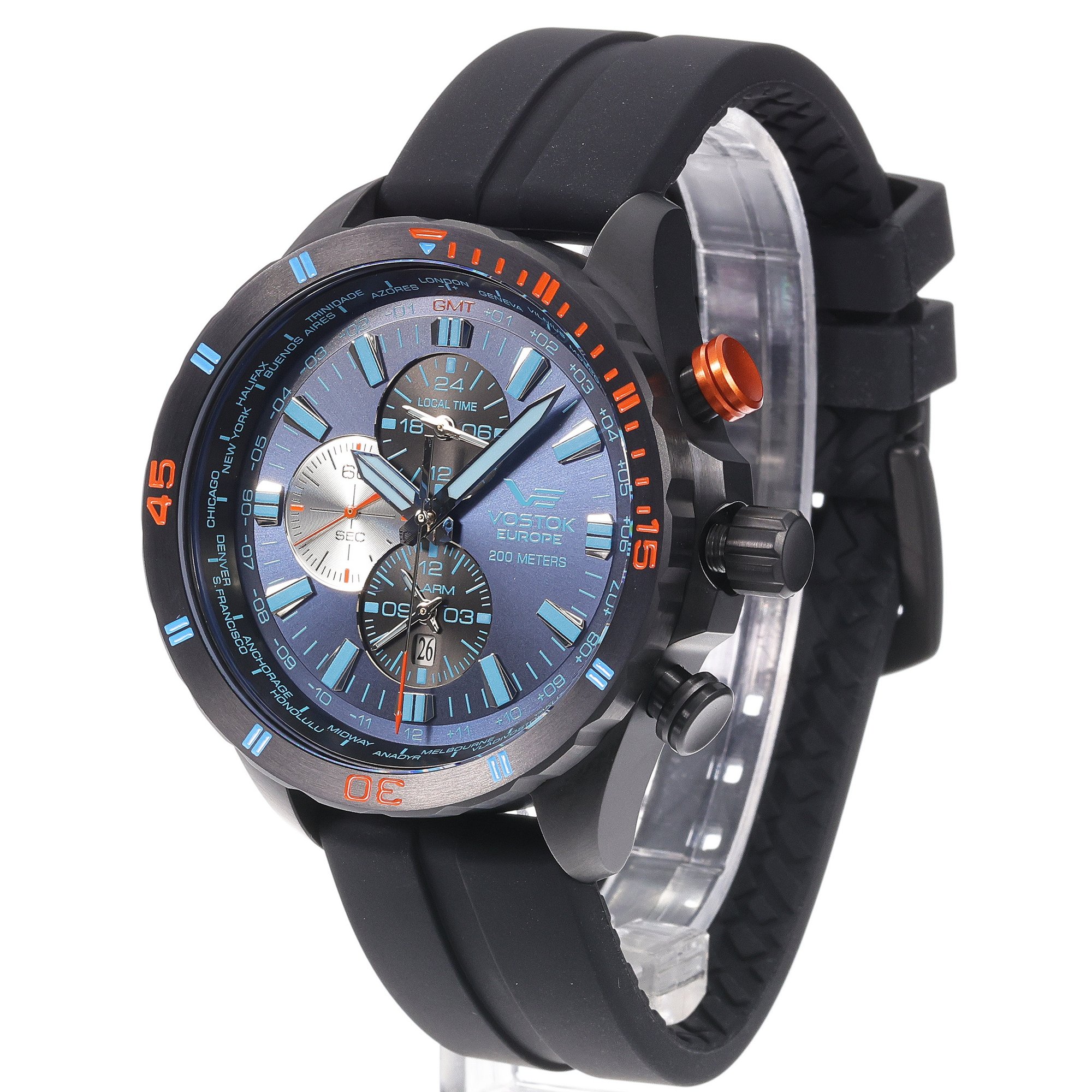 Vostok Europe YM26-320C654S zegarek czarny klasyczny Almaz pasek - miniatura 2