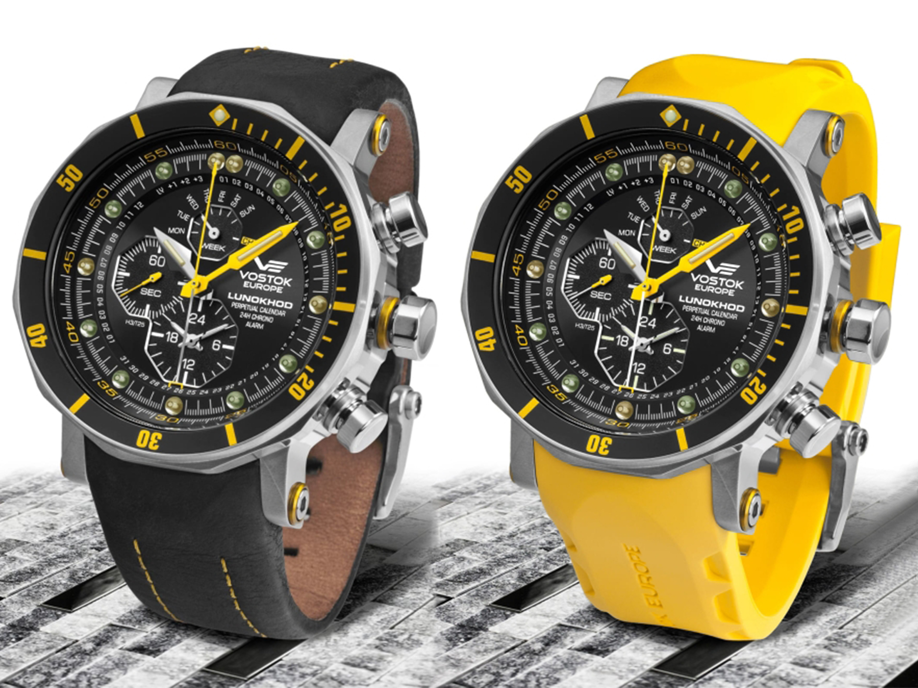 Vostok Europe YM86-620A505 zegarek srebrny klasyczny Lunokhod pasek