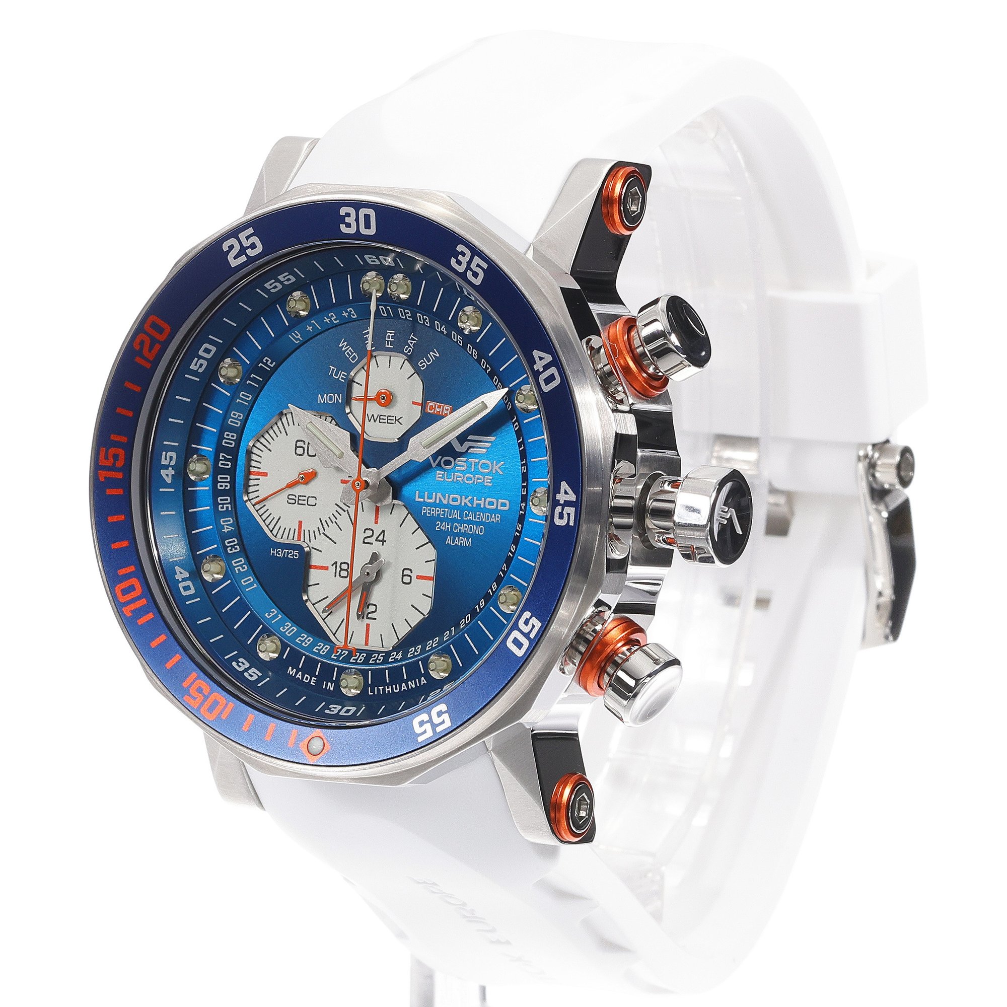 Vostok Europe YM86-620A636SW zegarek srebrny sportowy Lunokhod pasek - miniatura 2