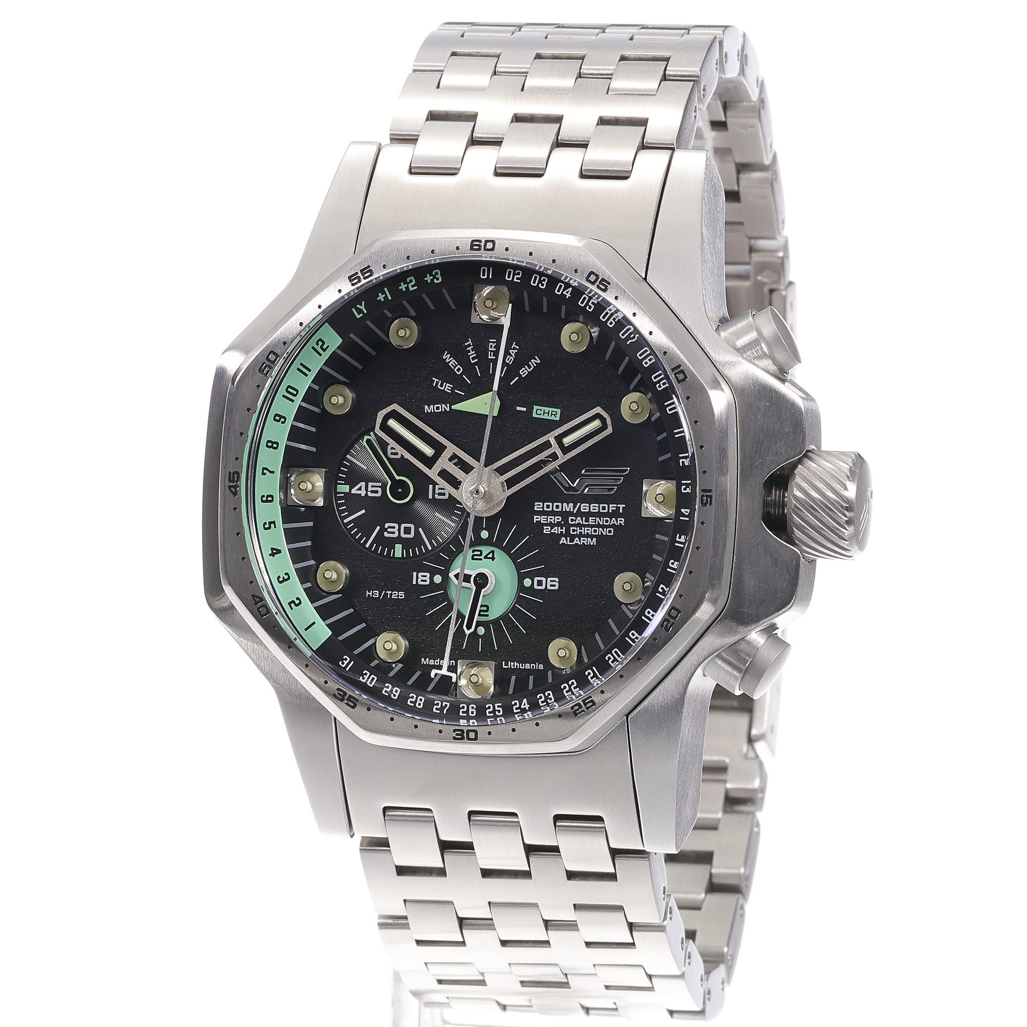Vostok Europe YM86-640A695B zegarek srebrny sportowy Atomic Age bransoleta - miniatura 2