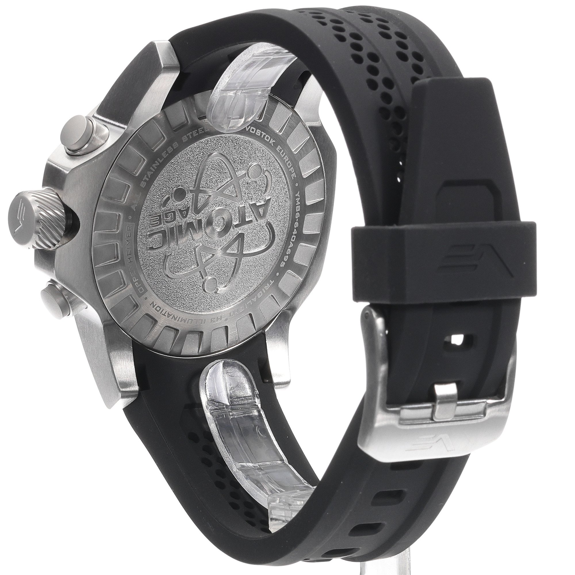 Vostok Europe YM86-640A695S Atomic Age Oppenheimer Line Multifunction Atomic Age sportowy zegarek srebrny - miniatura 4