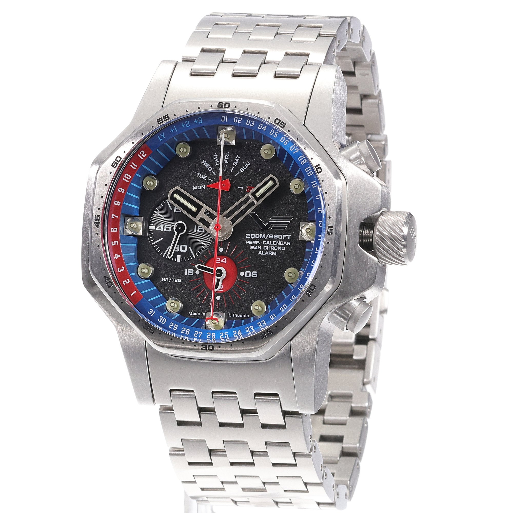 Vostok Europe YM86-640A696B zegarek srebrny sportowy Atomic Age bransoleta - miniatura 2