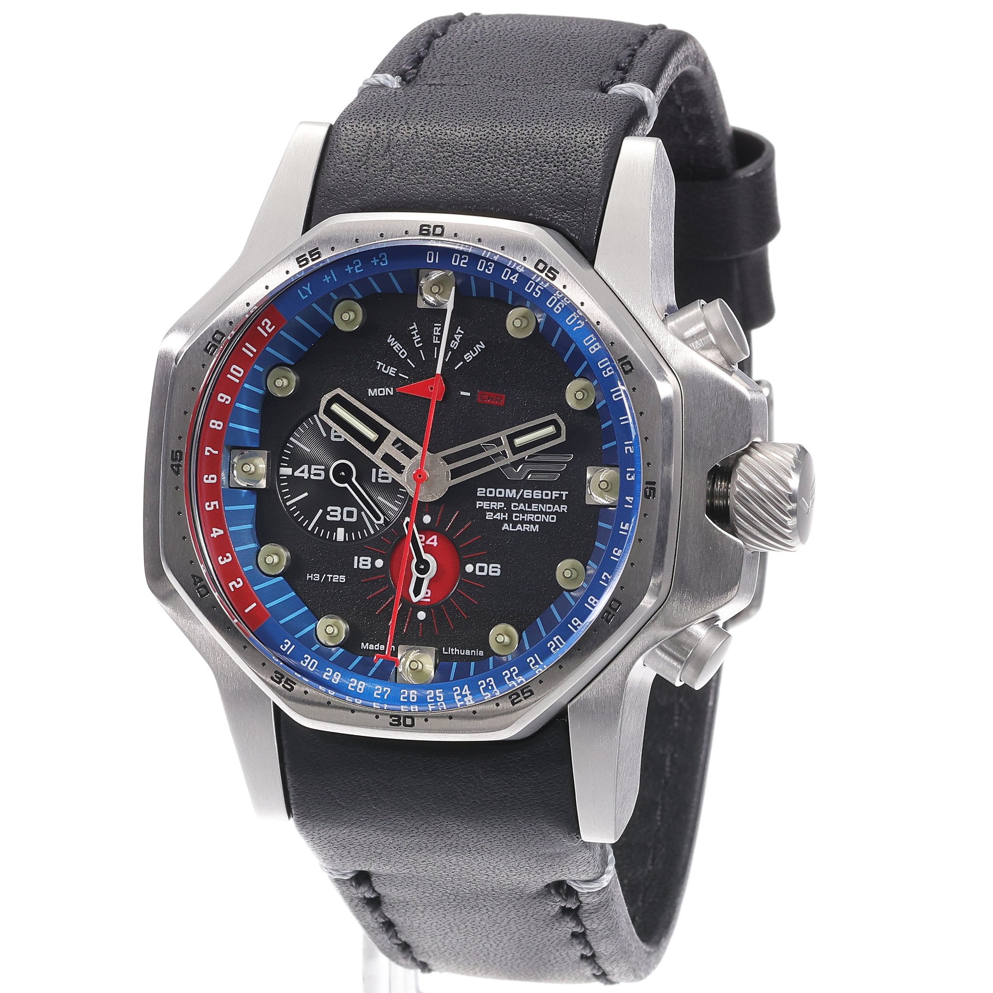 Vostok Europe YM86-640A696BL Atomic Age zegarek męski sportowy mineralne utwardzane