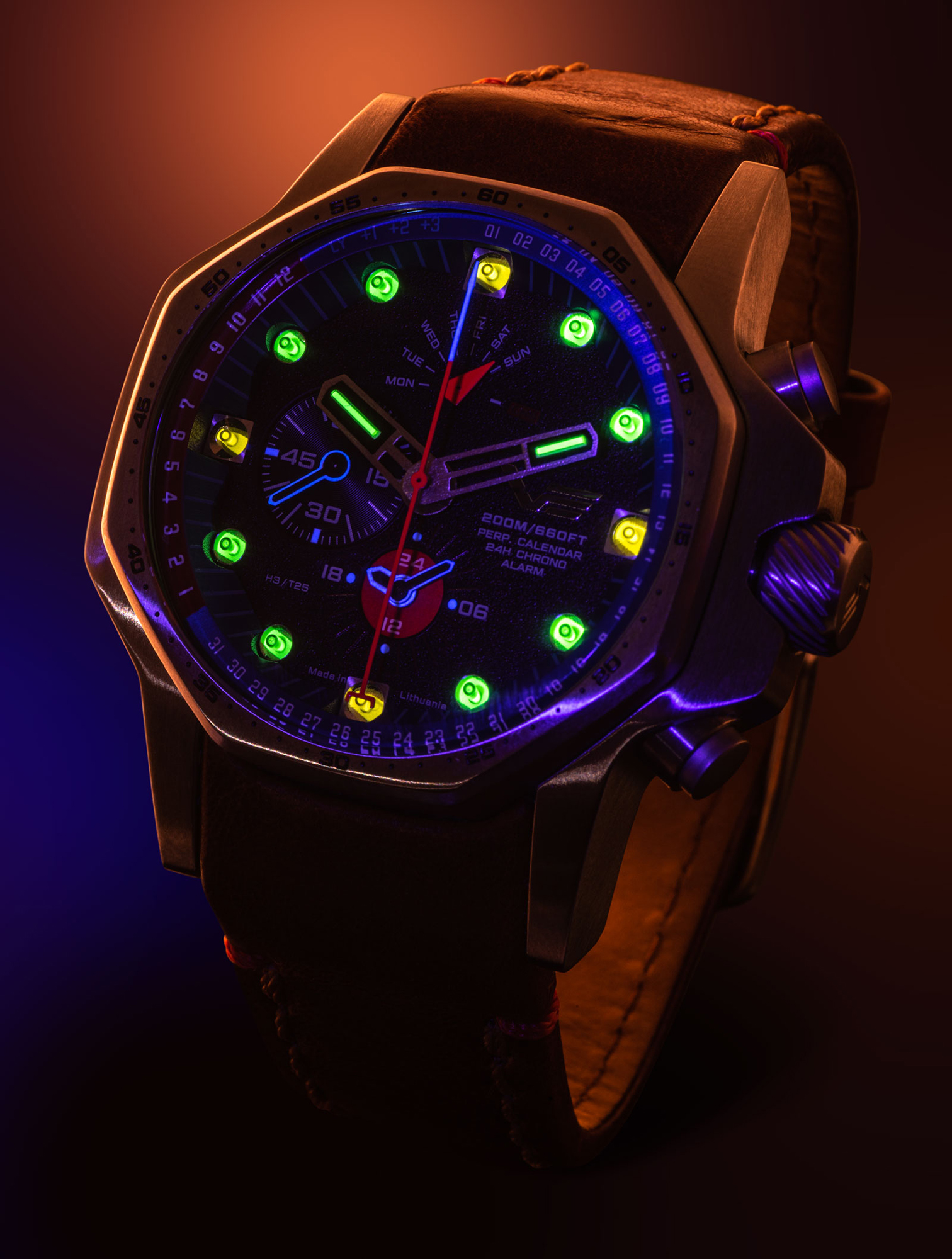 Vostok Europe YM86-640A696BL zegarek srebrny sportowy Atomic Age pasek
