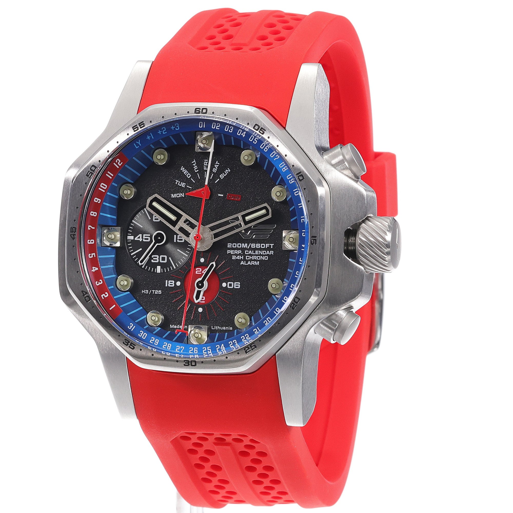 Vostok Europe YM86-640A696SR Atomic Age zegarek męski sportowy mineralne utwardzane