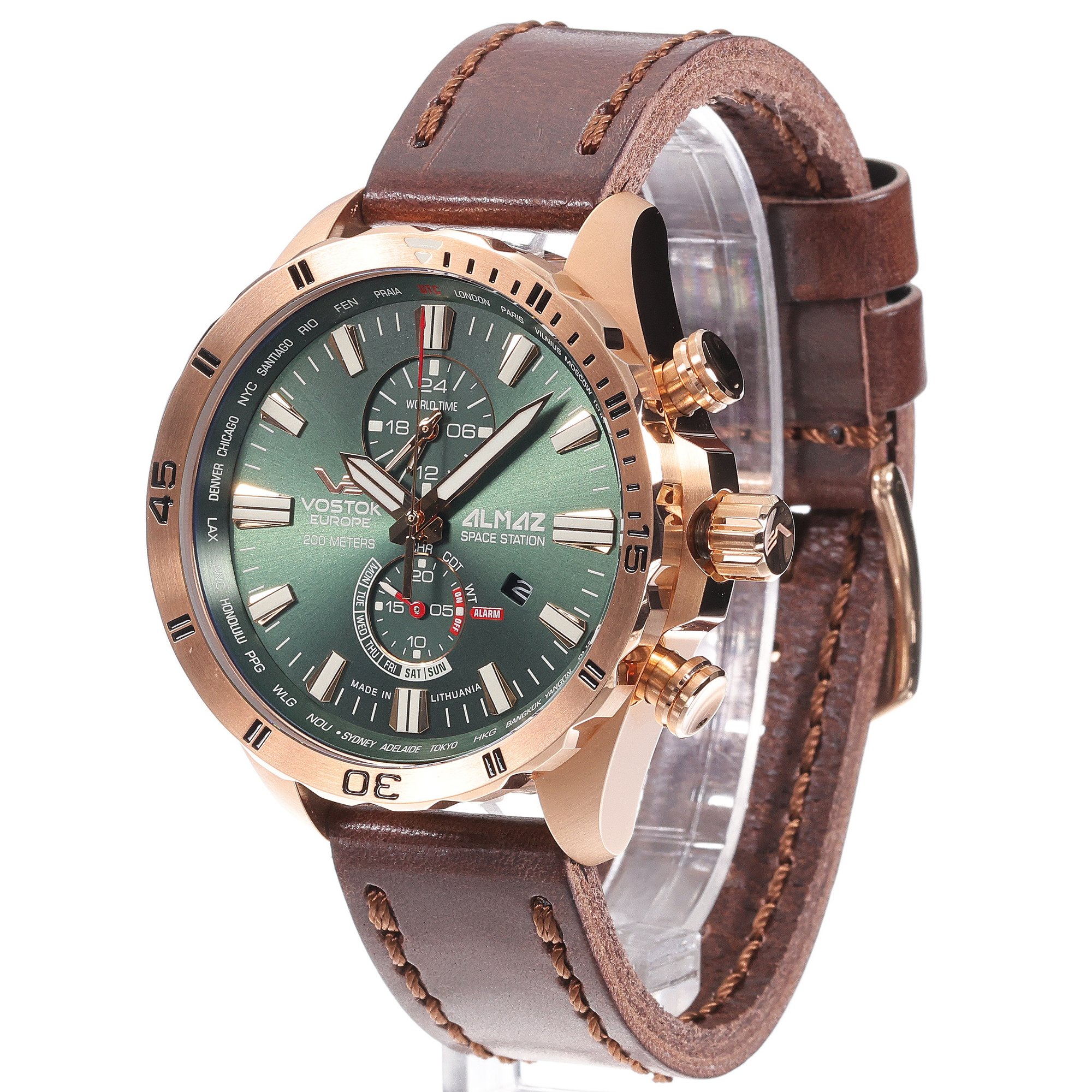 Vostok Europe YM8J-320B656 zegarek różowe złoto klasyczny Almaz pasek - miniatura 2