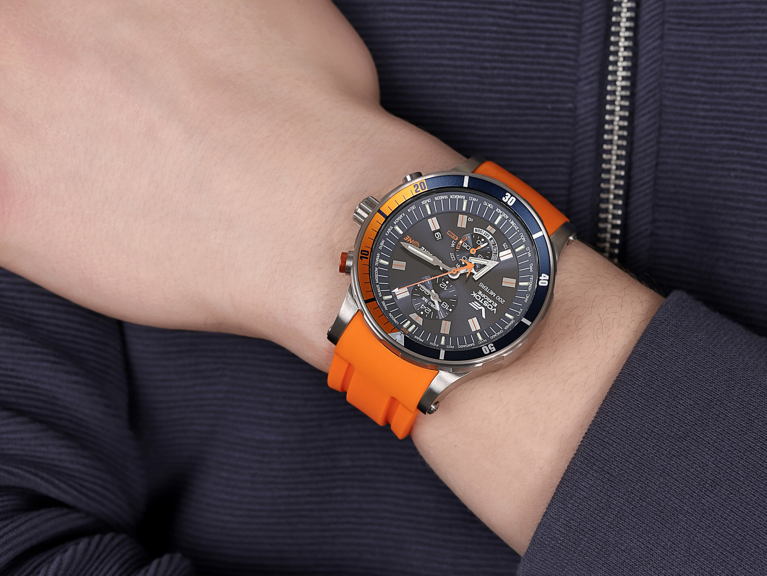 Vostok Europe YM8J-510H434 zegarek szary klasyczny Special Editions pasek