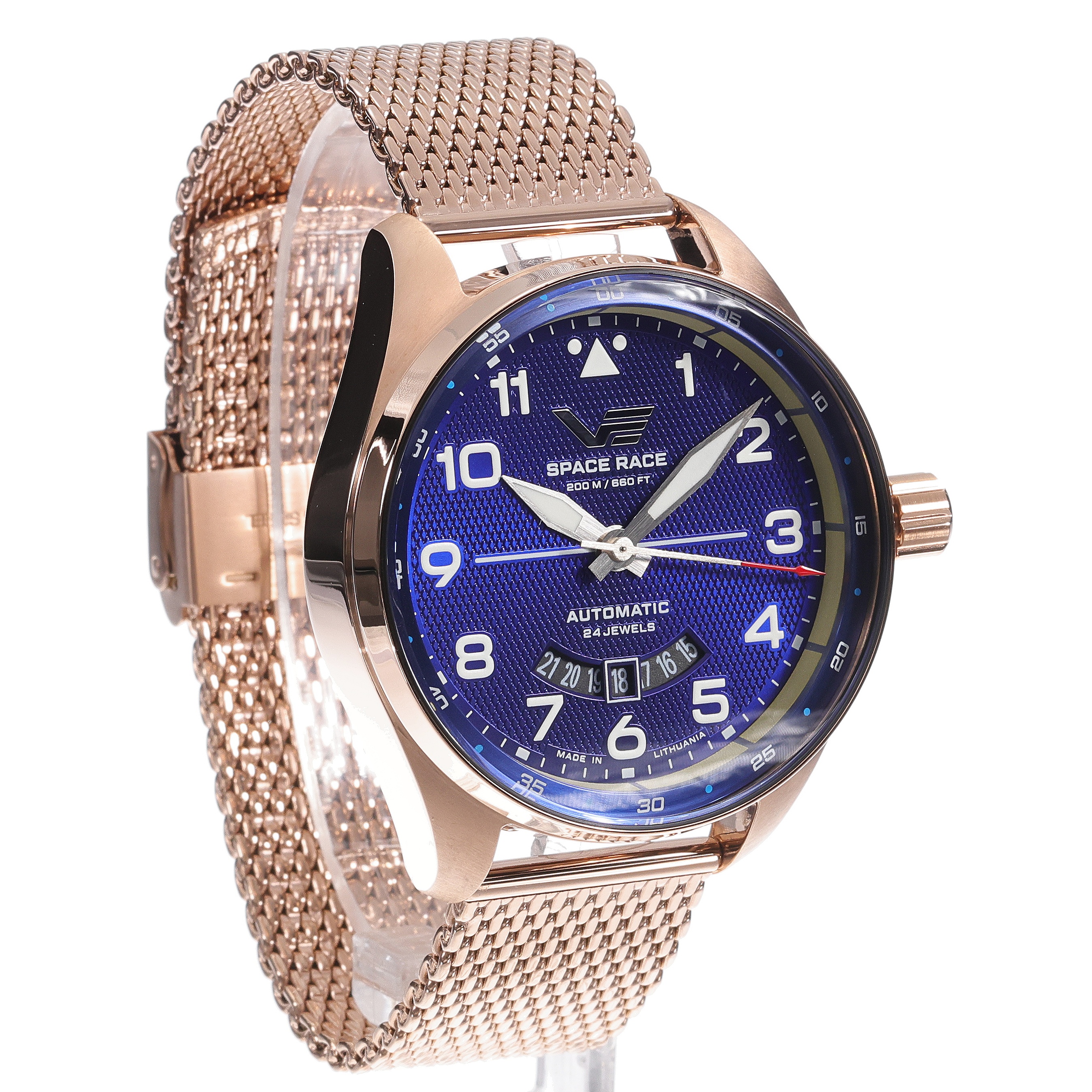 Vostok Europe YN55-325B746B Space Race Blue Automatic Space Race sportowy zegarek srebrny - miniatura 9