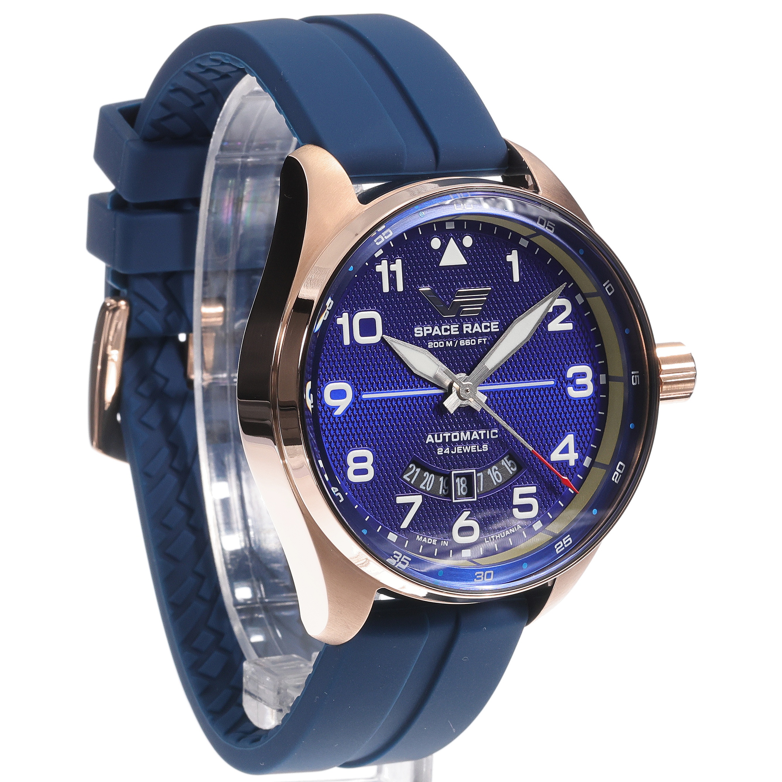 Vostok Europe YN55-325B746SBL zegarek srebrny sportowy Space Race pasek - miniatura 5