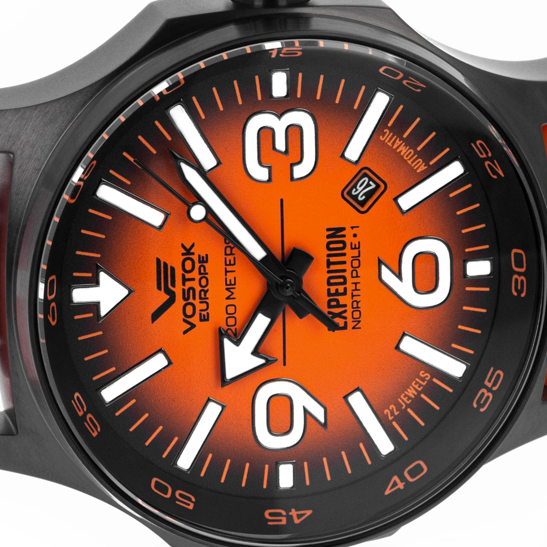 Vostok Europe YN55-595C640 zegarek czarny klasyczny Expedition pasek - miniatura 2