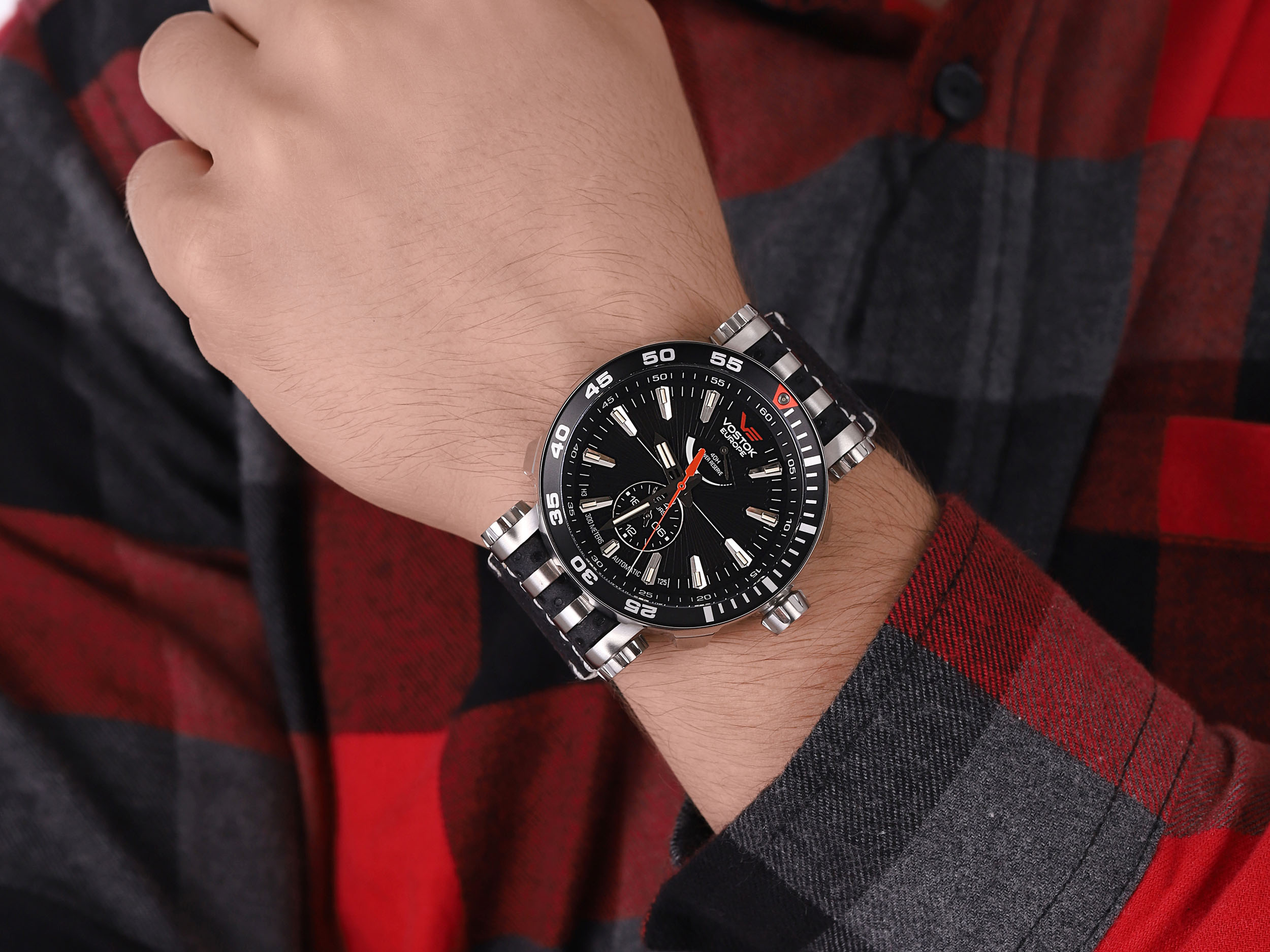 Vostok Europe YN84-575A538 męski zegarek Energia Rocket pasek