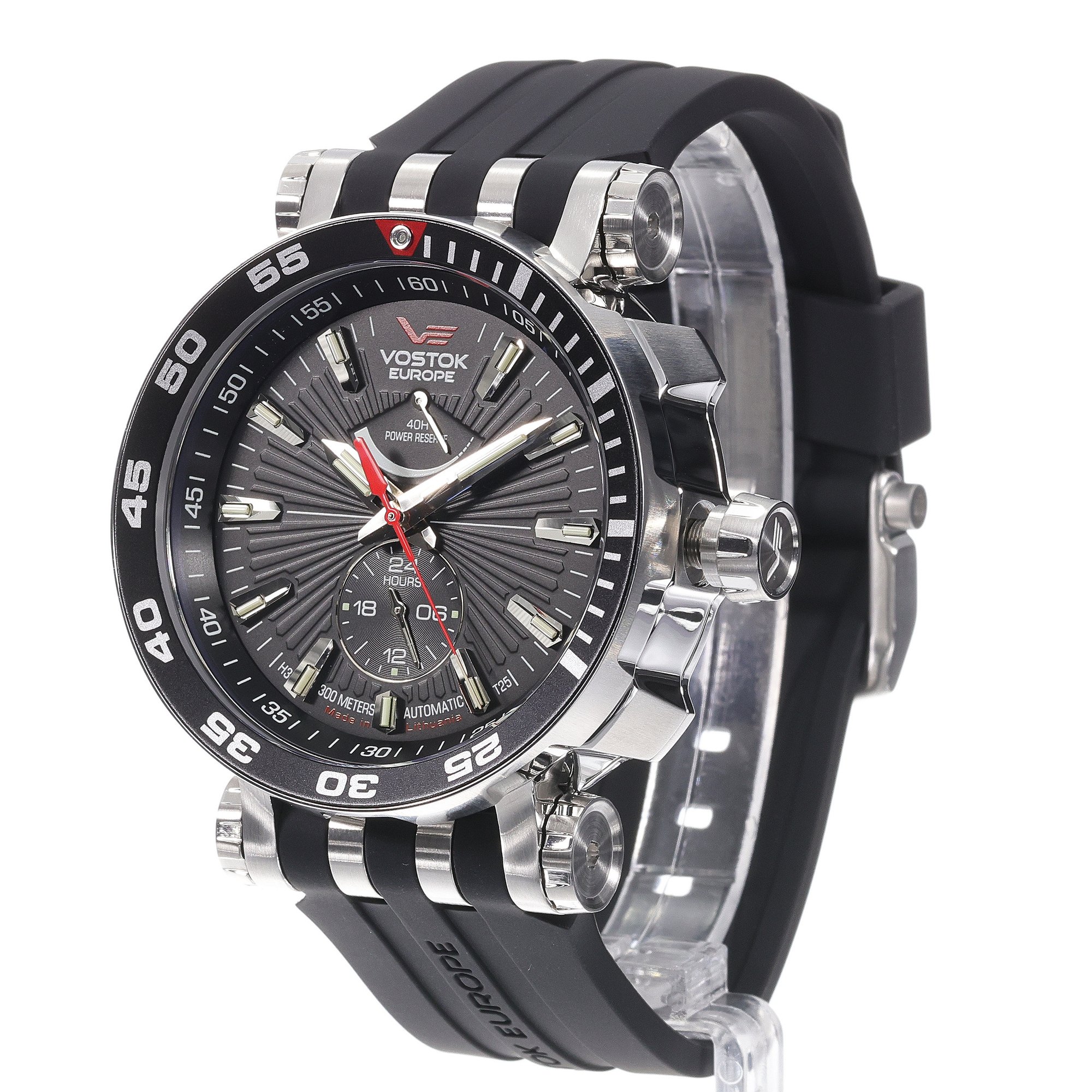 Vostok Europe YN84-575A538S zegarek srebrny klasyczny Energia Rocket pasek - miniatura 2