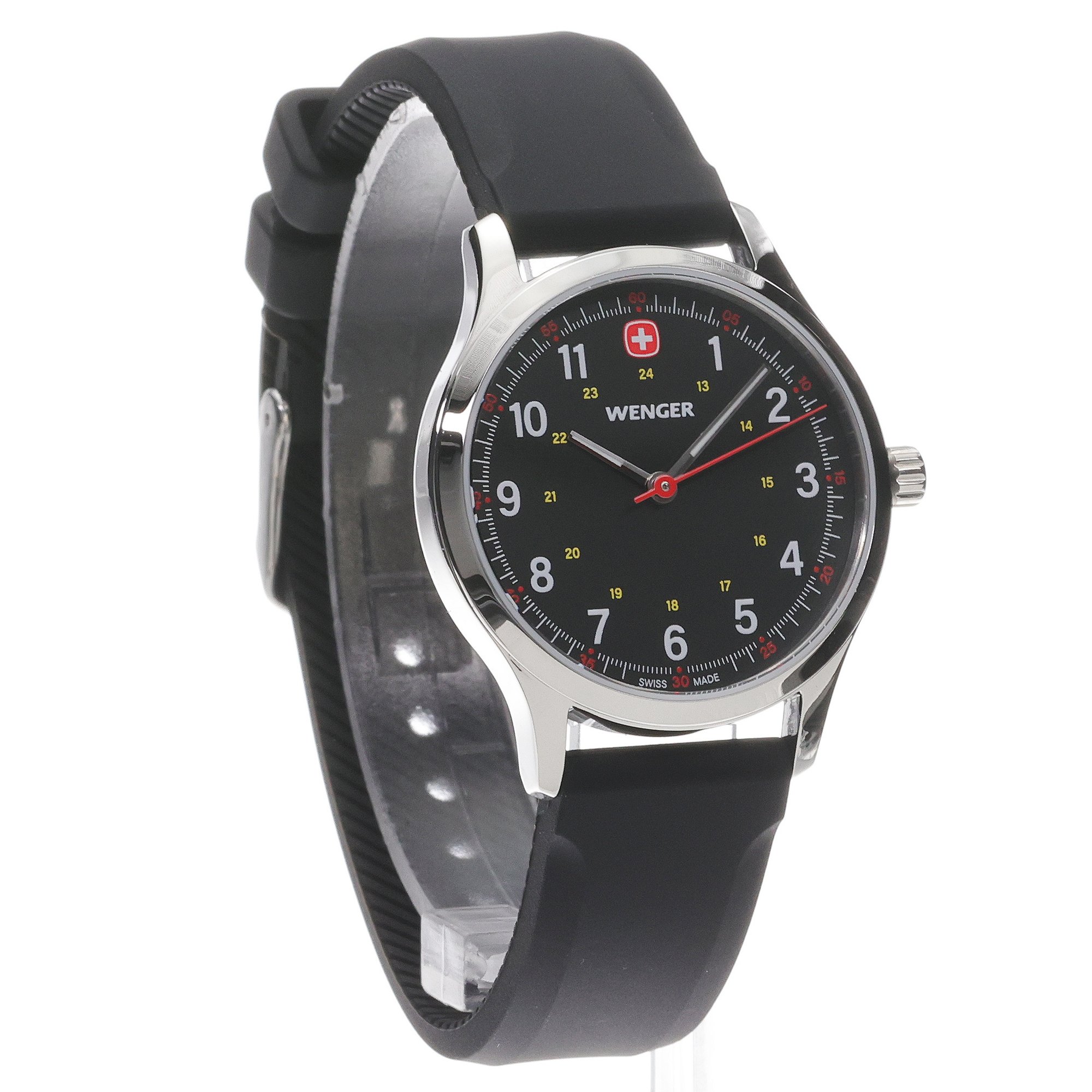 Wenger 011421127 zegarek srebrny klasyczny City Sport pasek