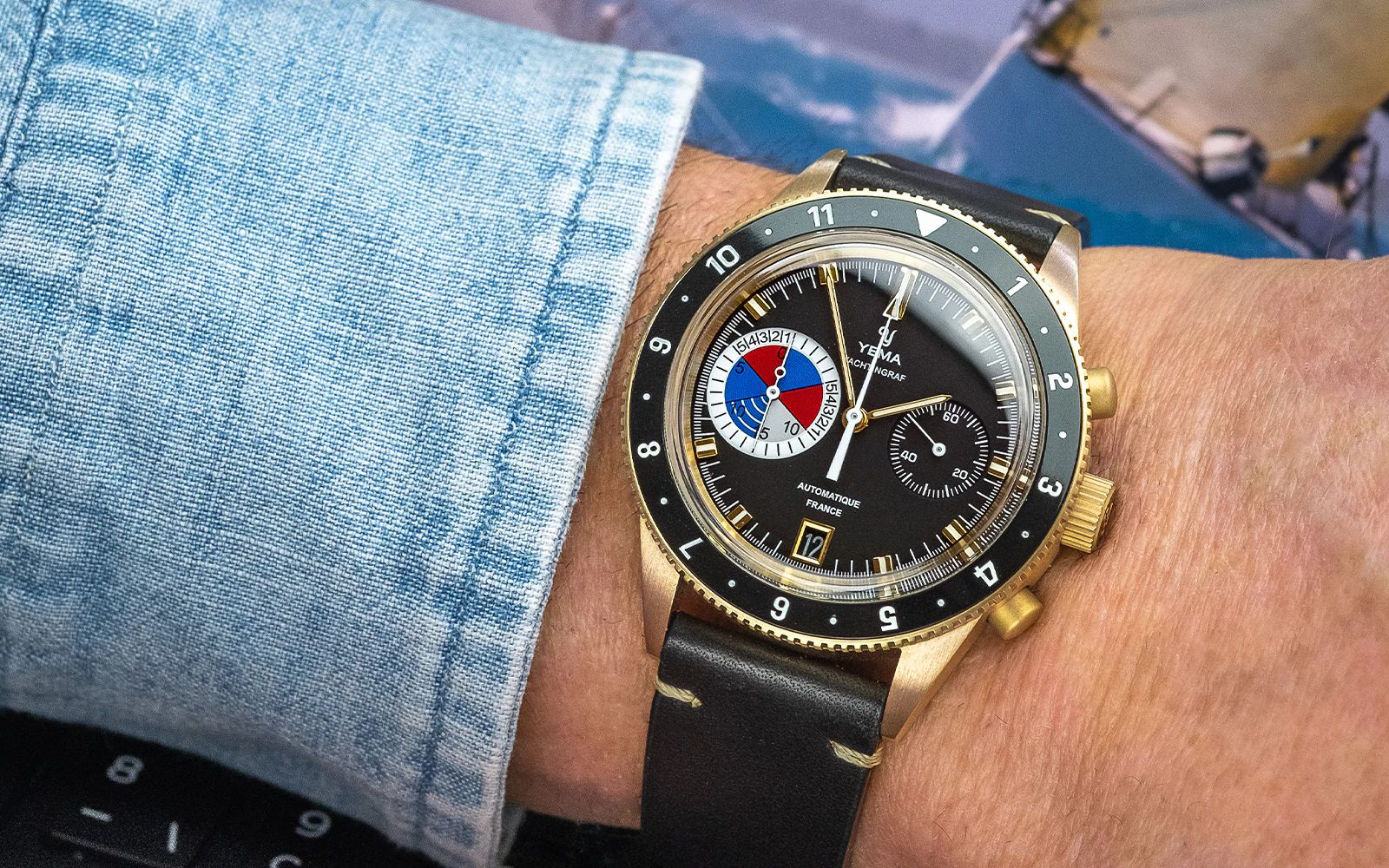Yema YYACZ21-AAS Bronze YACHTINGRAF BRONZE LIMITED EDITION zegarek męski - miniatura 10
