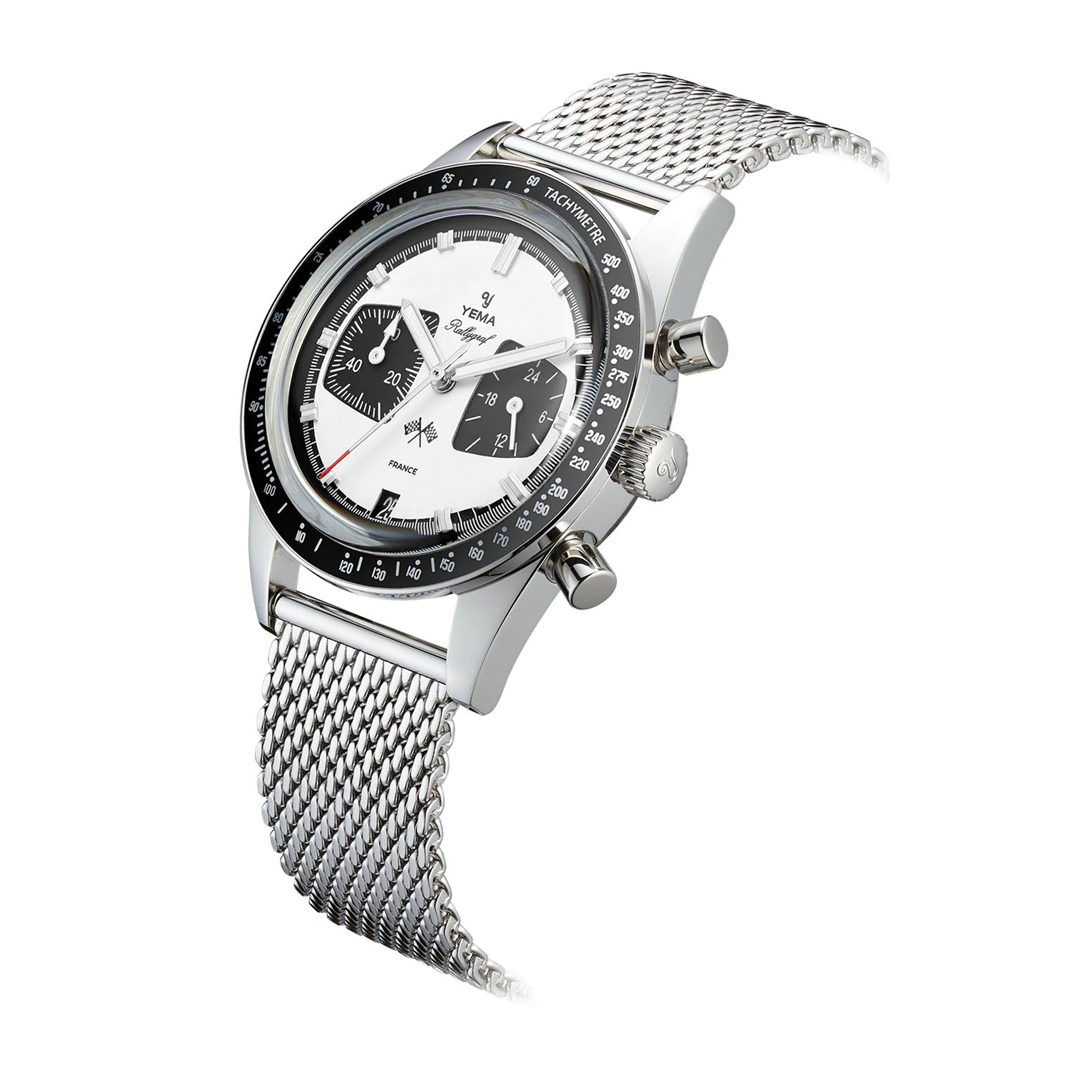 YMHF1572-BM zegarek srebrny sportowy Mechanical - Quartz Chronographs pasek - miniatura 2