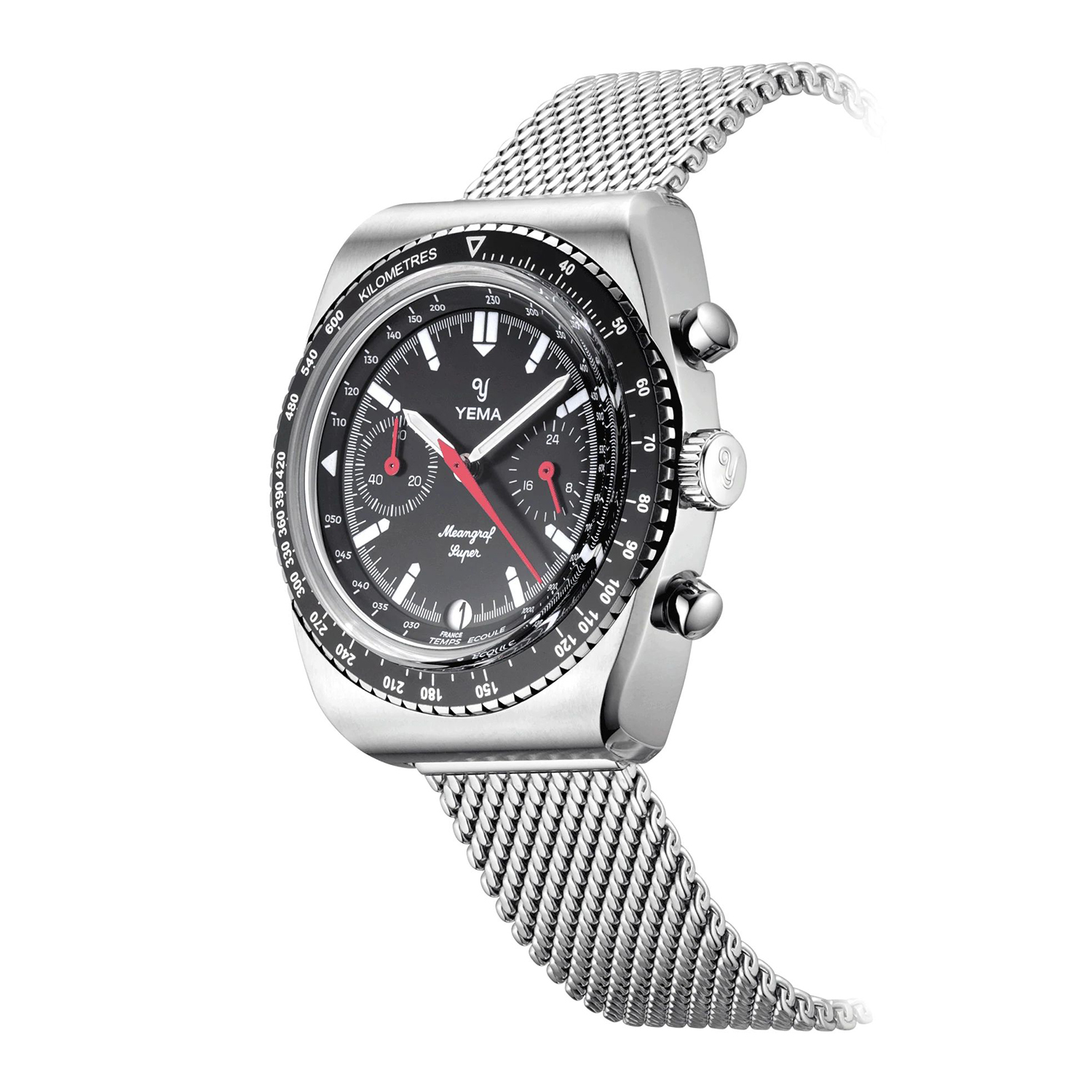 YMHF1576-AA Mechanical - Quartz Chronographs sportowy zegarek srebrny - miniatura 4