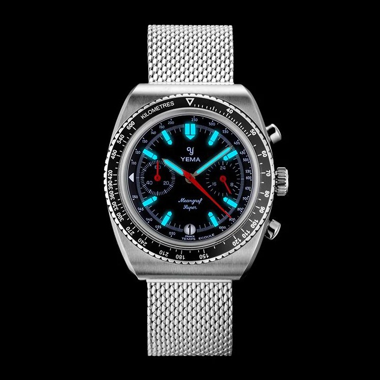 YMHF1576-AA zegarek srebrny sportowy Mechanical - Quartz Chronographs bransoleta - miniatura 3
