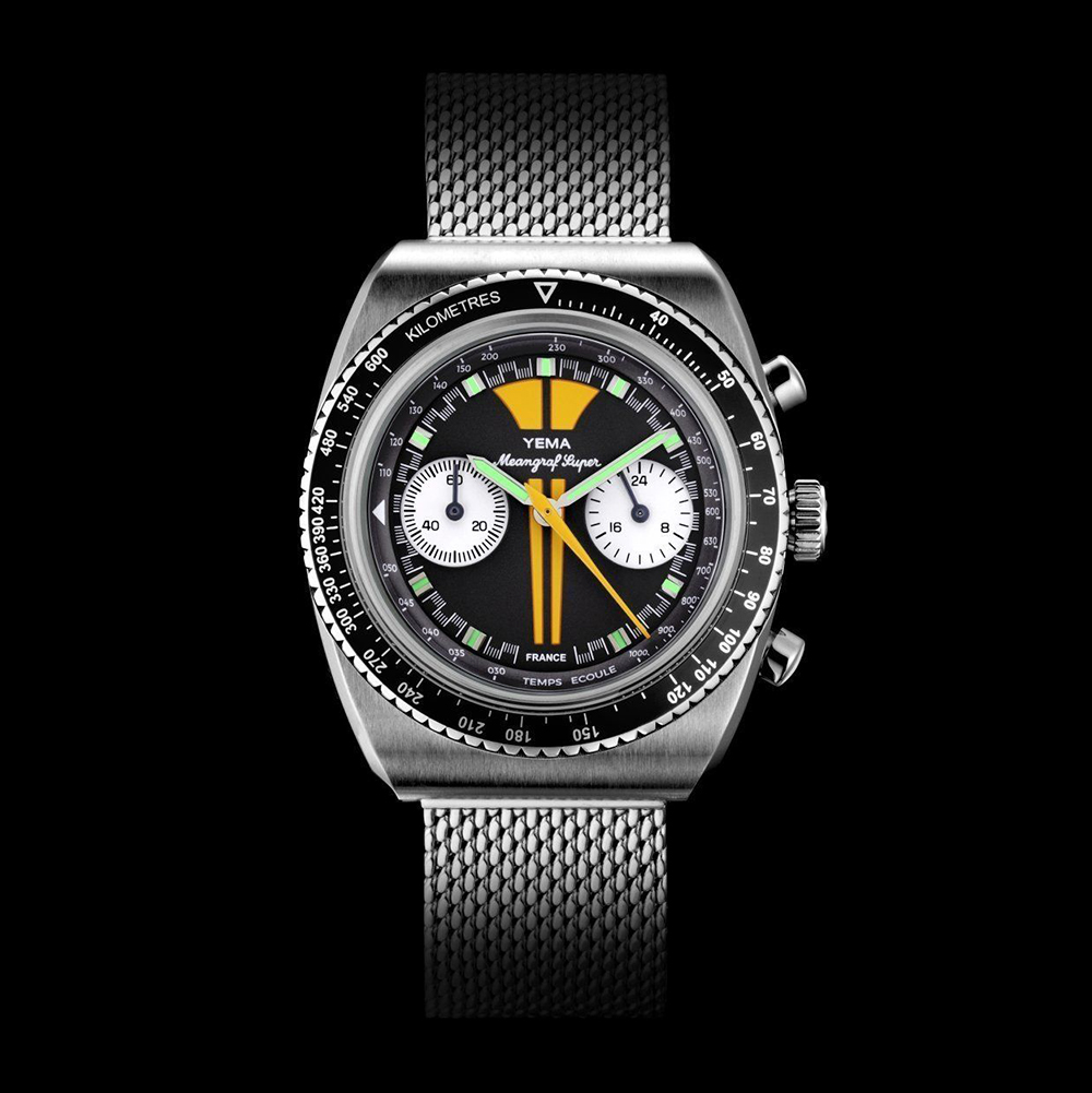 YMHF1576-CM zegarek srebrny sportowy Mechanical - Quartz Chronographs pasek - miniatura 5
