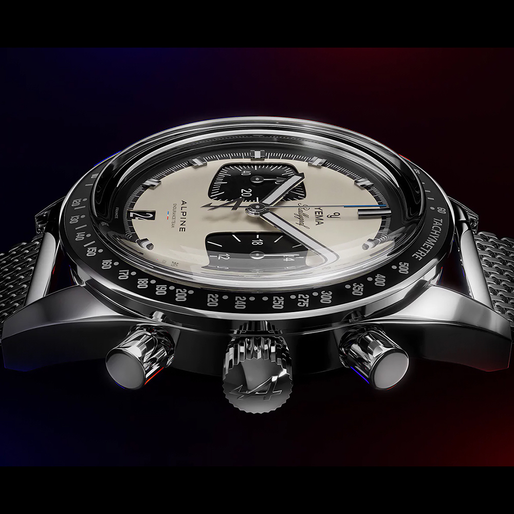 YMHF1581ALP-BA zegarek srebrny sportowy Mechanical - Quartz Chronographs pasek - miniatura 3