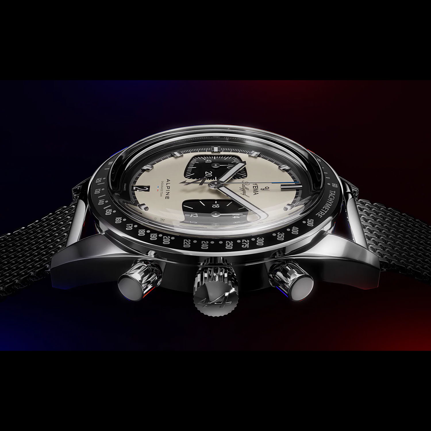 YMHF1581ALP-BM zegarek srebrny sportowy Mechanical - Quartz Chronographs bransoleta - miniatura 3