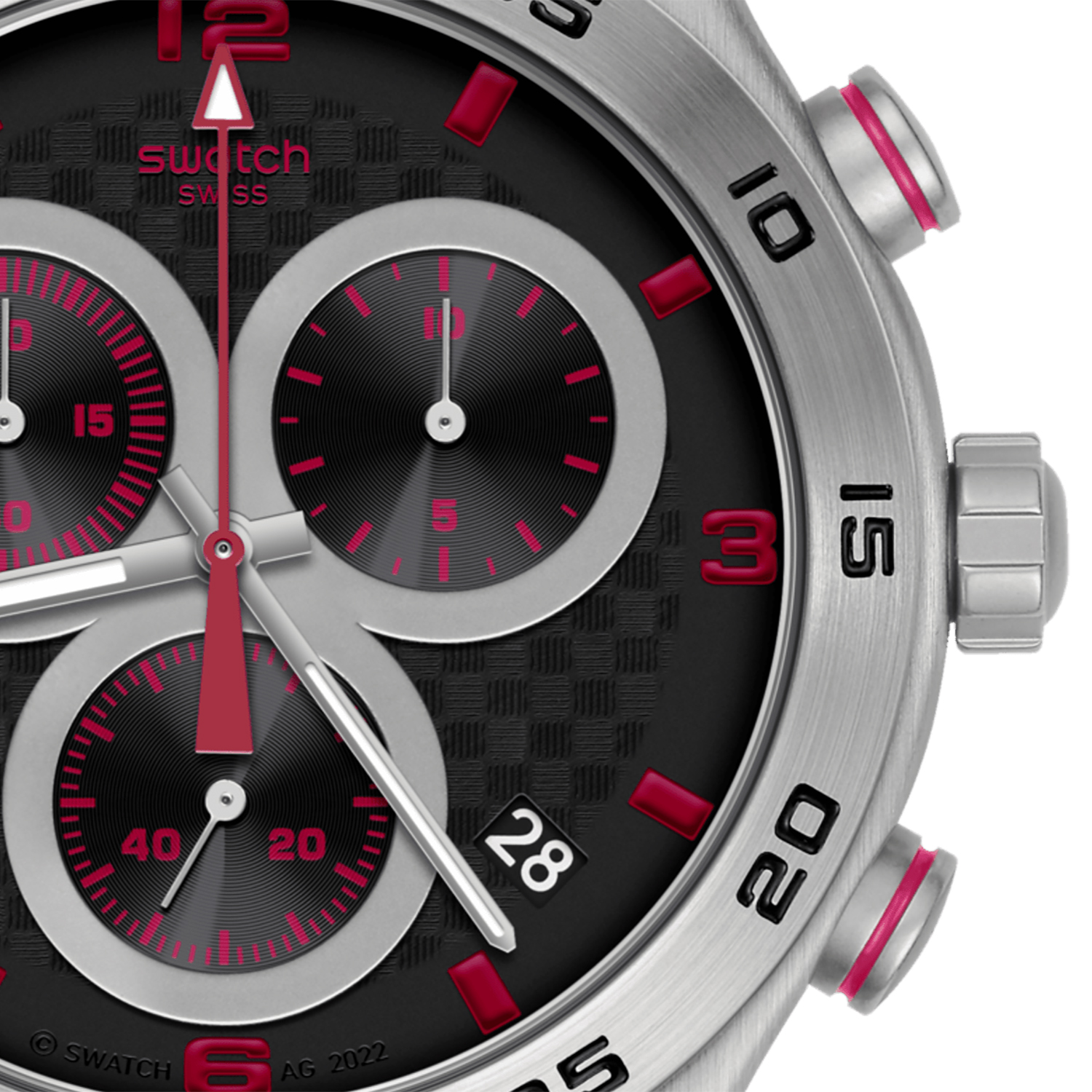 YVS524 zegarek srebrny sportowy Irony Chrono pasek