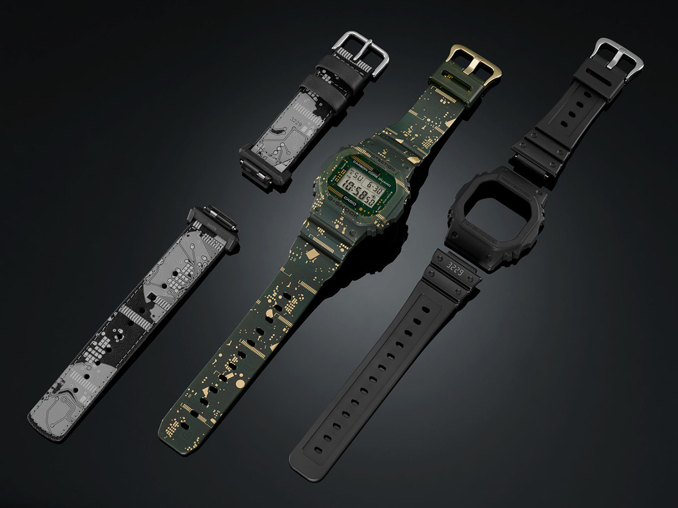 G-Shock DWE-5600CC-3ER G-SHOCK ORIGINAL + ZESTAW PASKÓW G-SHOCK Original retro zegarek zielony