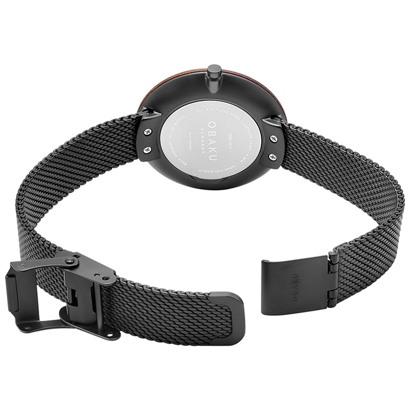 Obaku Denmark V245LXBBMB zegarek czarny klasyczny Slim bransoleta