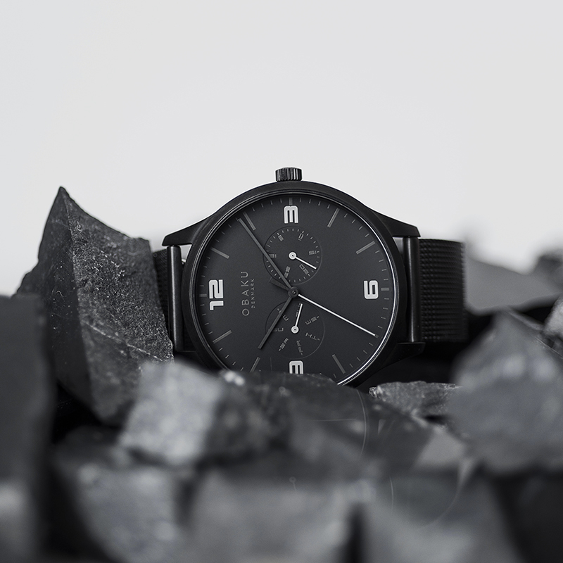 Obaku Denmark V249GMBBMB Slim ASK - CHARCOAL zegarek męski klasyczny mineralne utwardzane