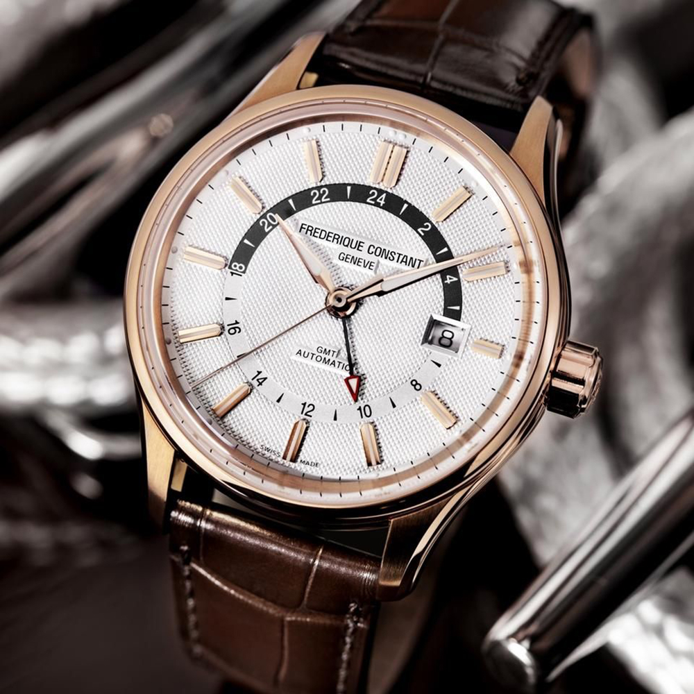 Frederique Constant FC-350VT4H4 zegarek różowe złoto klasyczny Yacht Timer pasek - miniatura 5