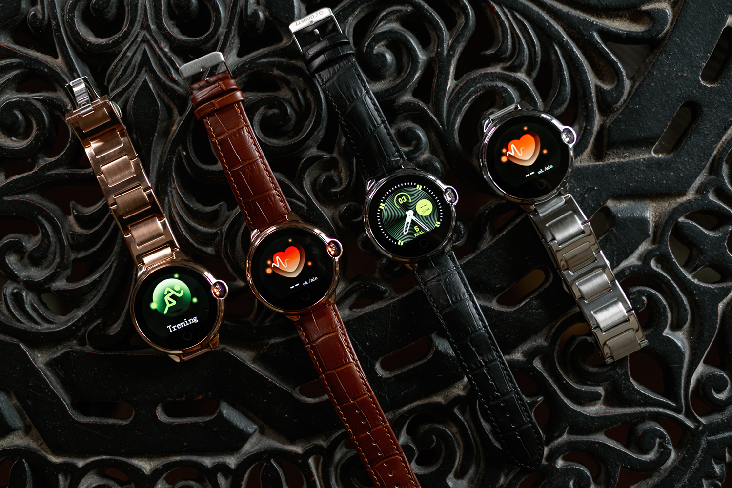 zegarek Garett 5903246286410 Smartwatch Garett Women Karen RT złoty stalowy Damskie z tworzywa sztucznego
