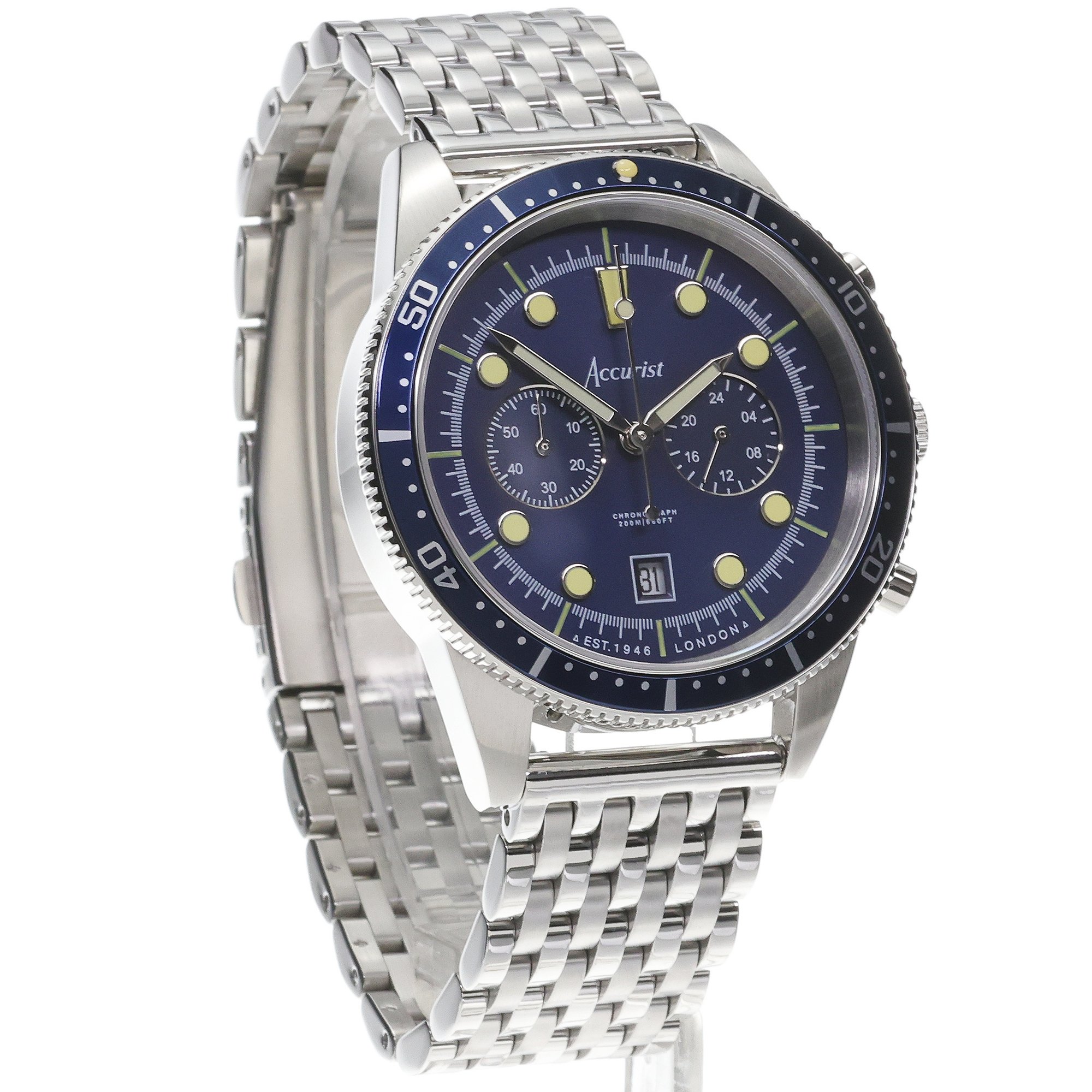 zegarek Accurist 72004 Dive Chronograph 42mm - Windermere Blue Dive szafirowe - miniatura 3