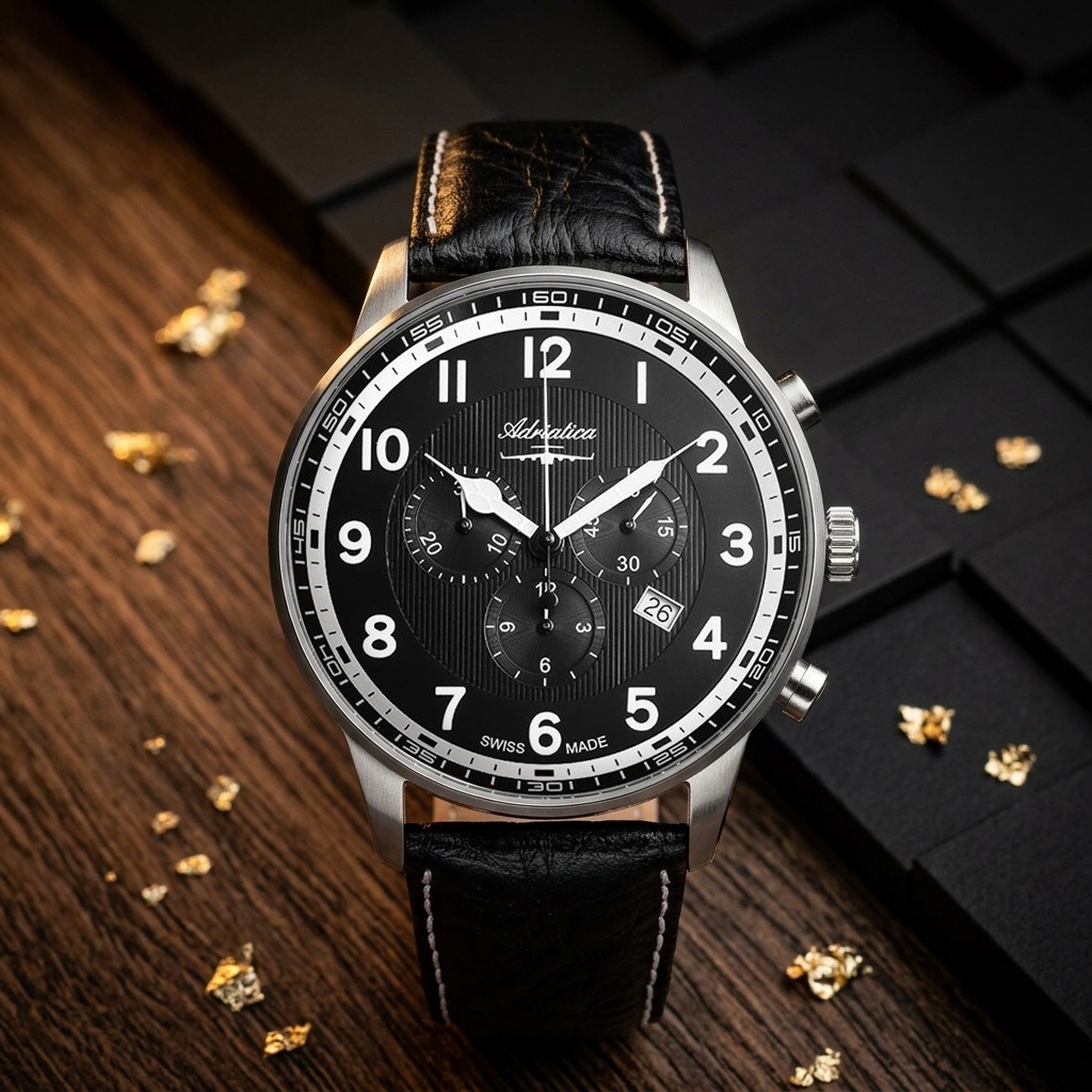 zegarek Adriatica A10765224CHXLG Aviation męski z chronograf Pasek - miniatura 3