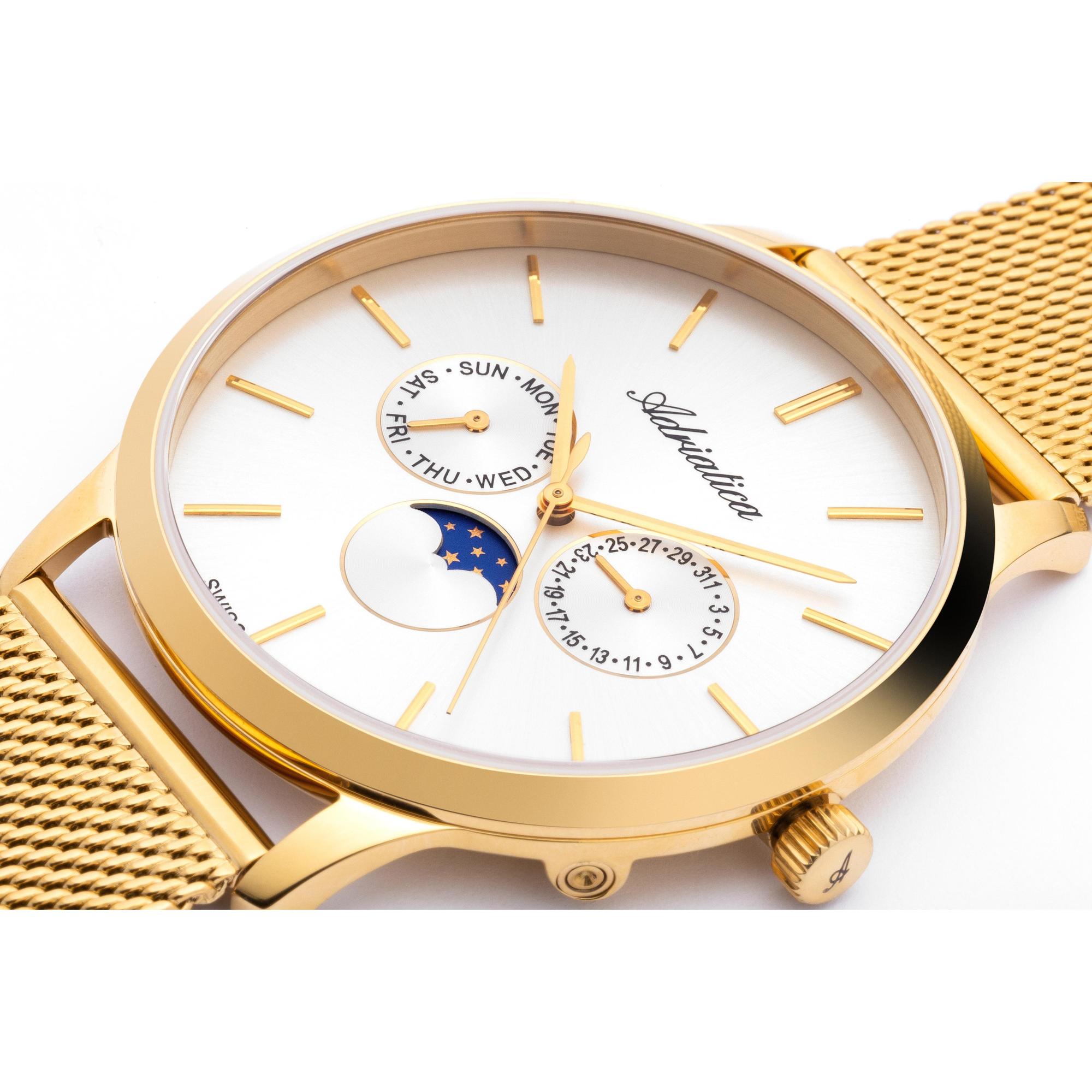 zegarek Adriatica A12741113QF kwarcowy męski Bransoleta Moonphase - miniatura 8