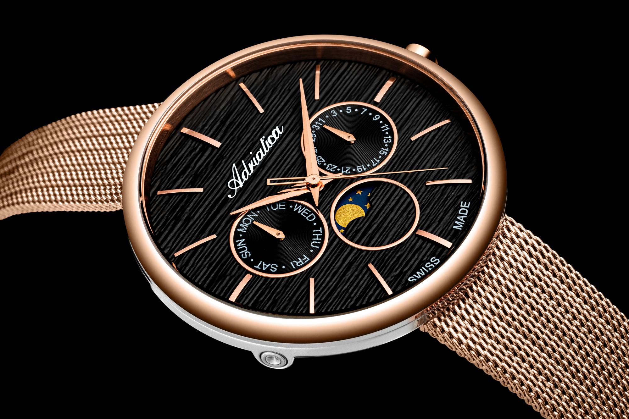 zegarek Adriatica A3732R116QF Moonphase Bransoleta mineralne - miniatura 8
