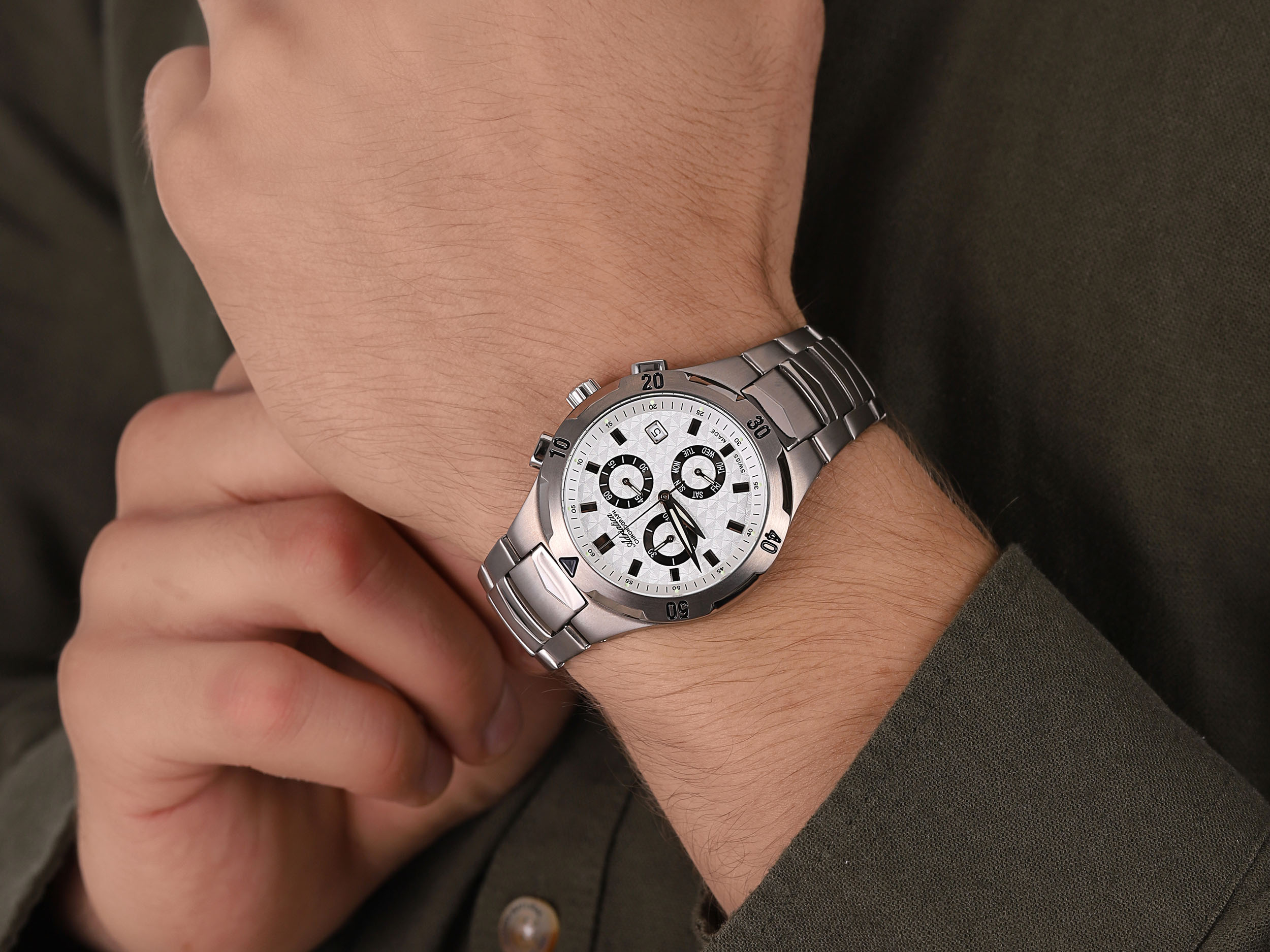 zegarek Adriatica A8145.4113CH szary Bransoleta - miniatura 4