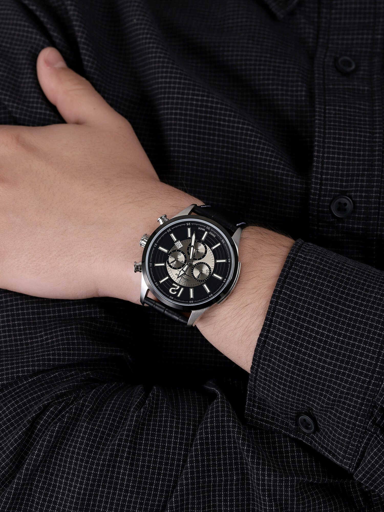 zegarek Adriatica A8188.5254CH męski z chronograf Pasek - miniatura 3