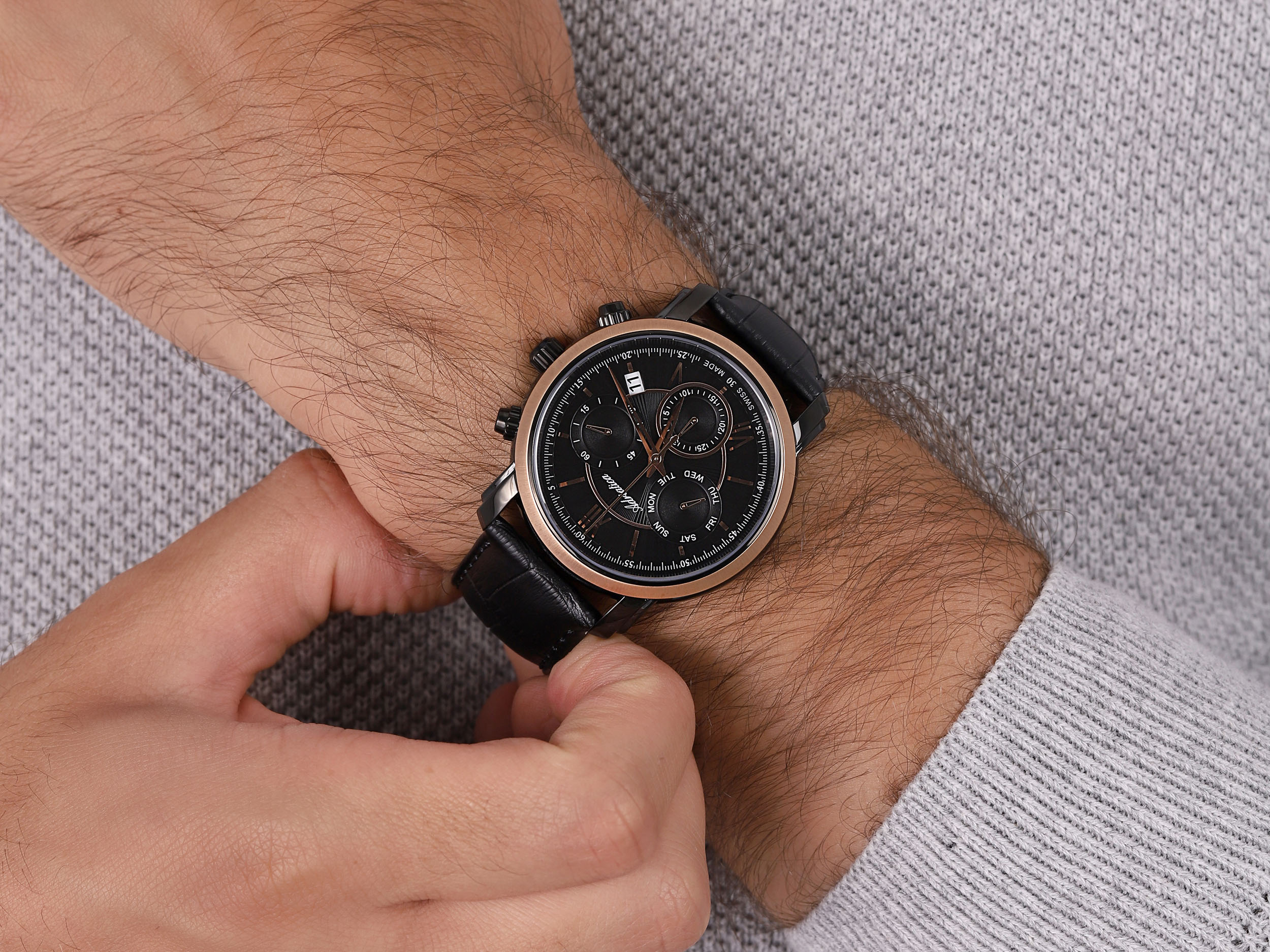 zegarek Adriatica A8193.K264CH męski z chronograf Pasek - miniatura 4
