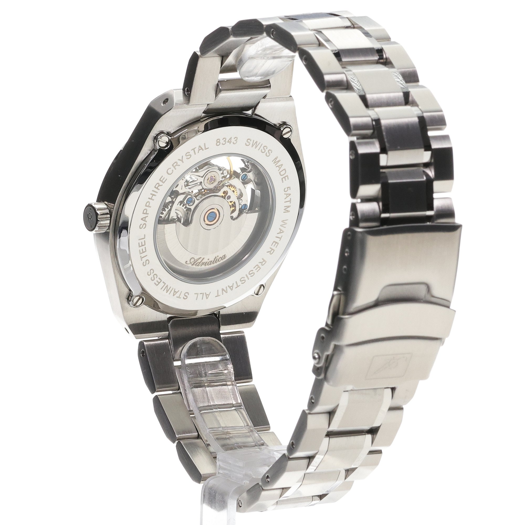 zegarek Adriatica A83435154SA Stainless Steel Skeleton 41mm Męskie szafirowe - miniatura 4