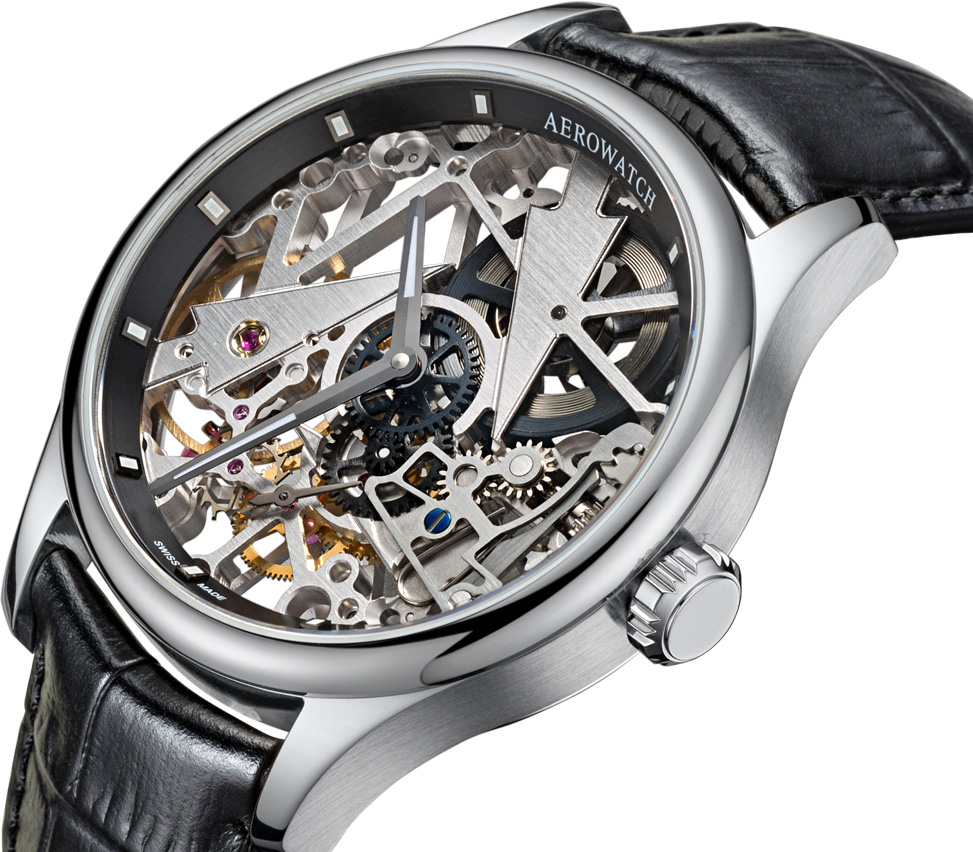 zegarek Aerowatch 50981-AA12 mechaniczny męski Renaissance RENAISSANCE SKELETON FIR TREE - miniatura 2