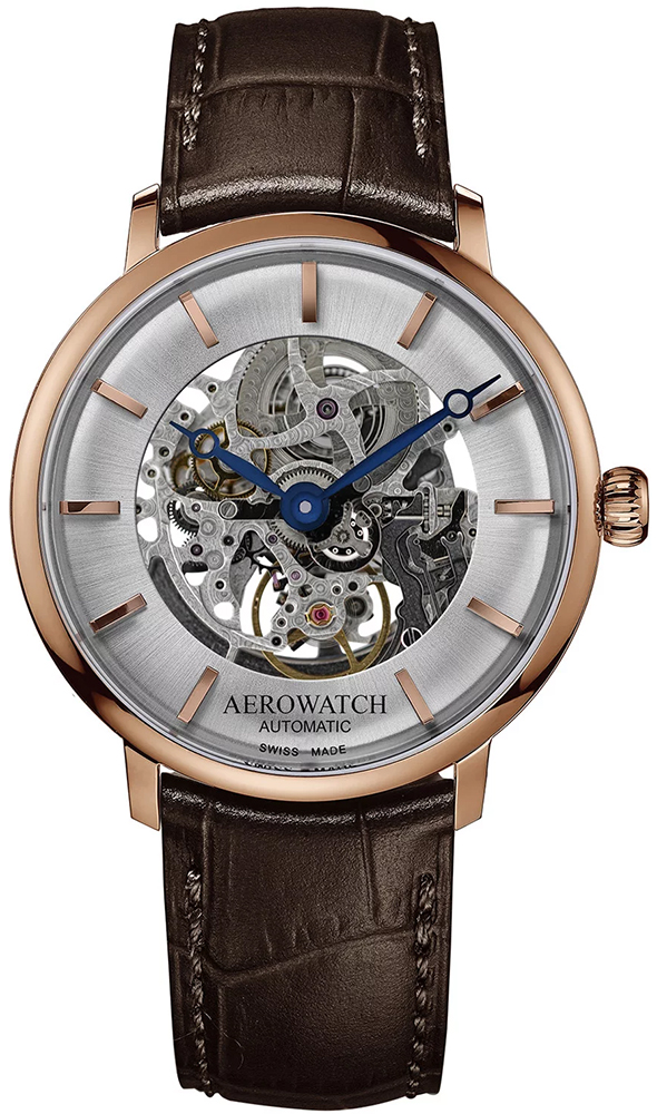 Aerowatch HERITAGE SLIM SKELETON 67975-RO01-SQ